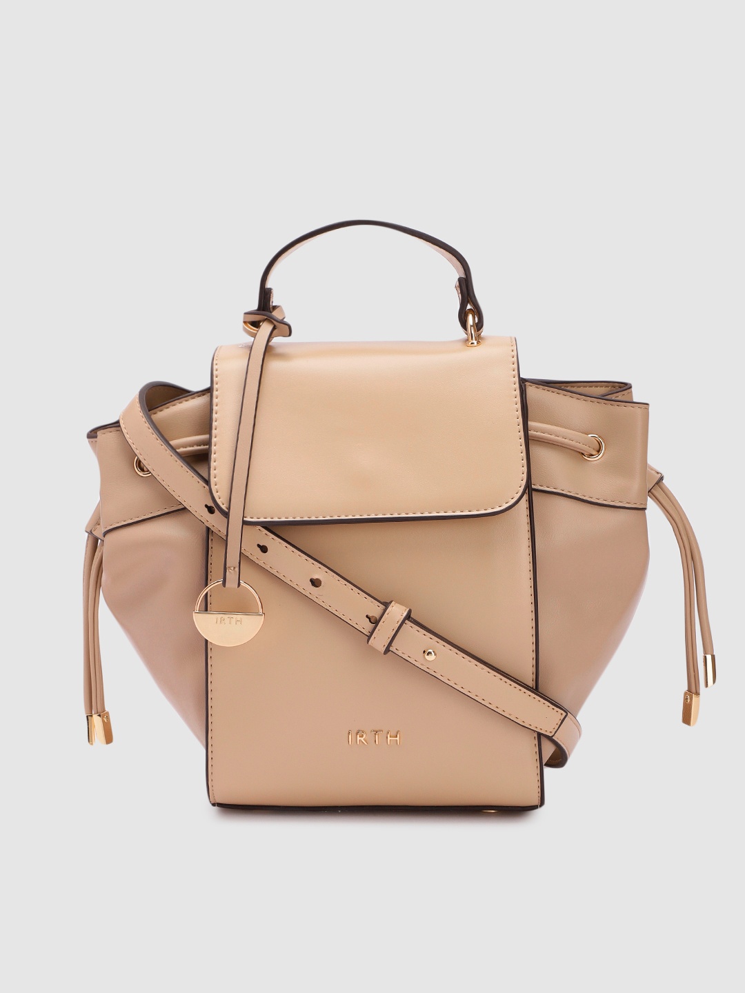 

IRTH Solid Beige Hand held Satchel Bag