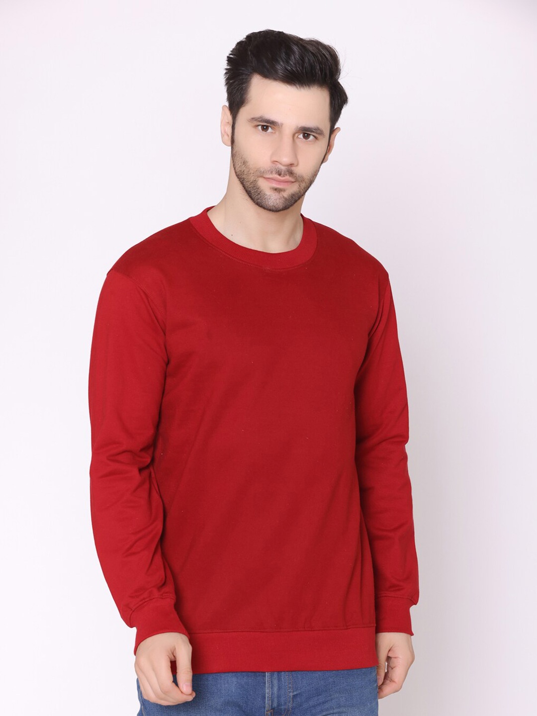 

Lounge Dreams Round Neck Cotton Sweatshirt, Red