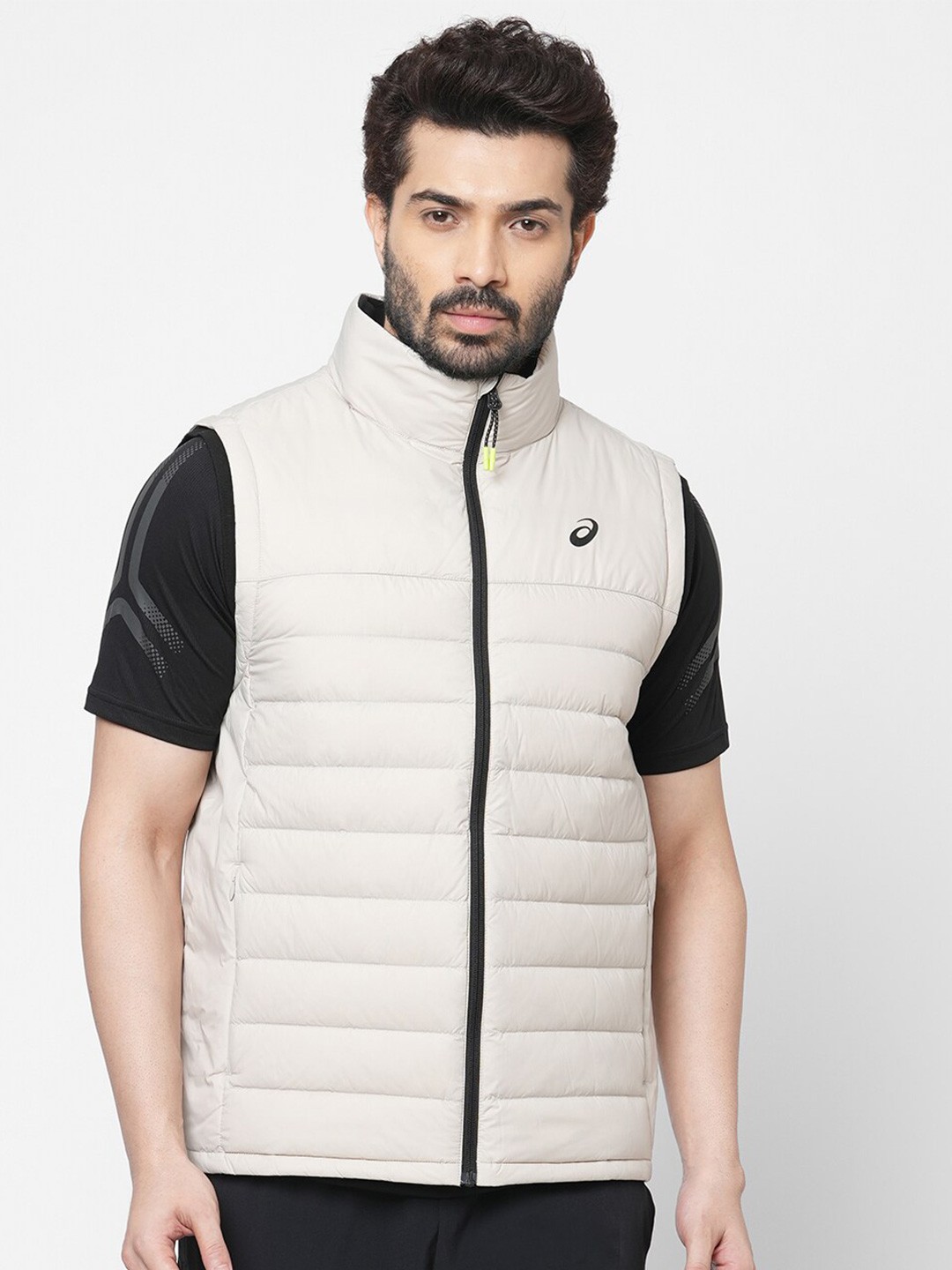 

ASICS Men Grey Solid Lightweight Down Quilted Jacket