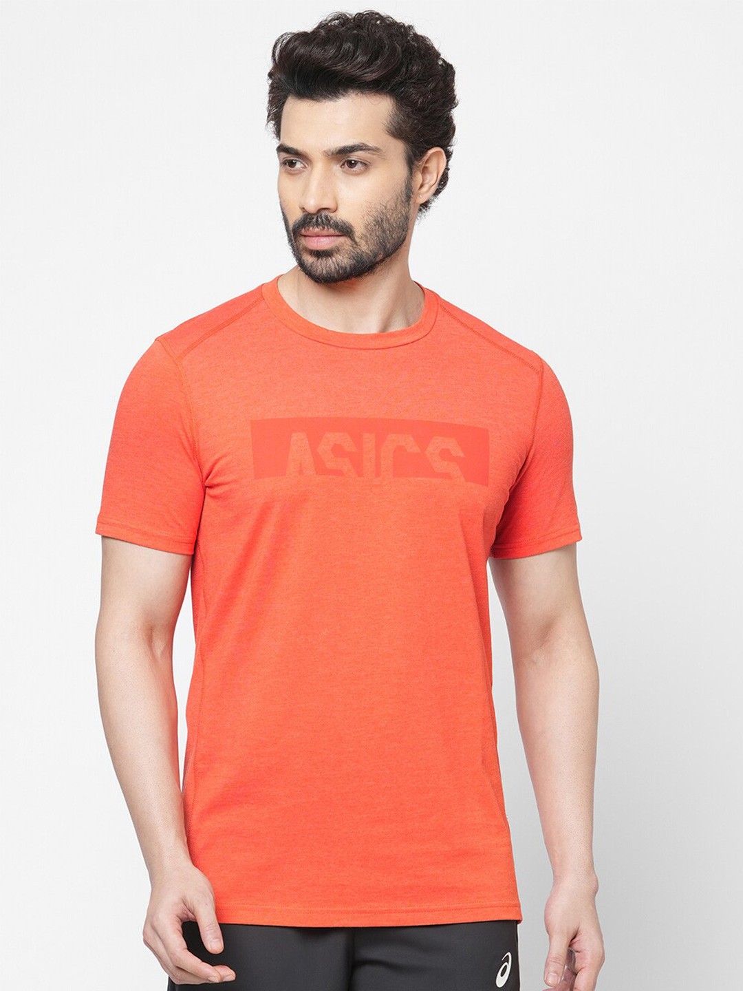 

ASICS Men Typography Printed SS Cotton T-shirt, Orange