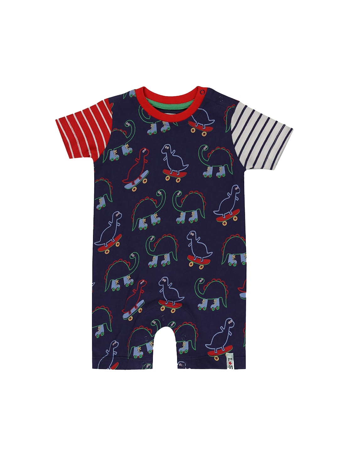 

Lilly and Sid Kids Navy Blue & Red Printed Romper