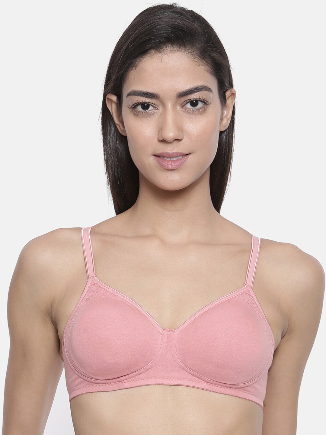 

Bitz Pink Cotton Solid Medium Coverage Bra