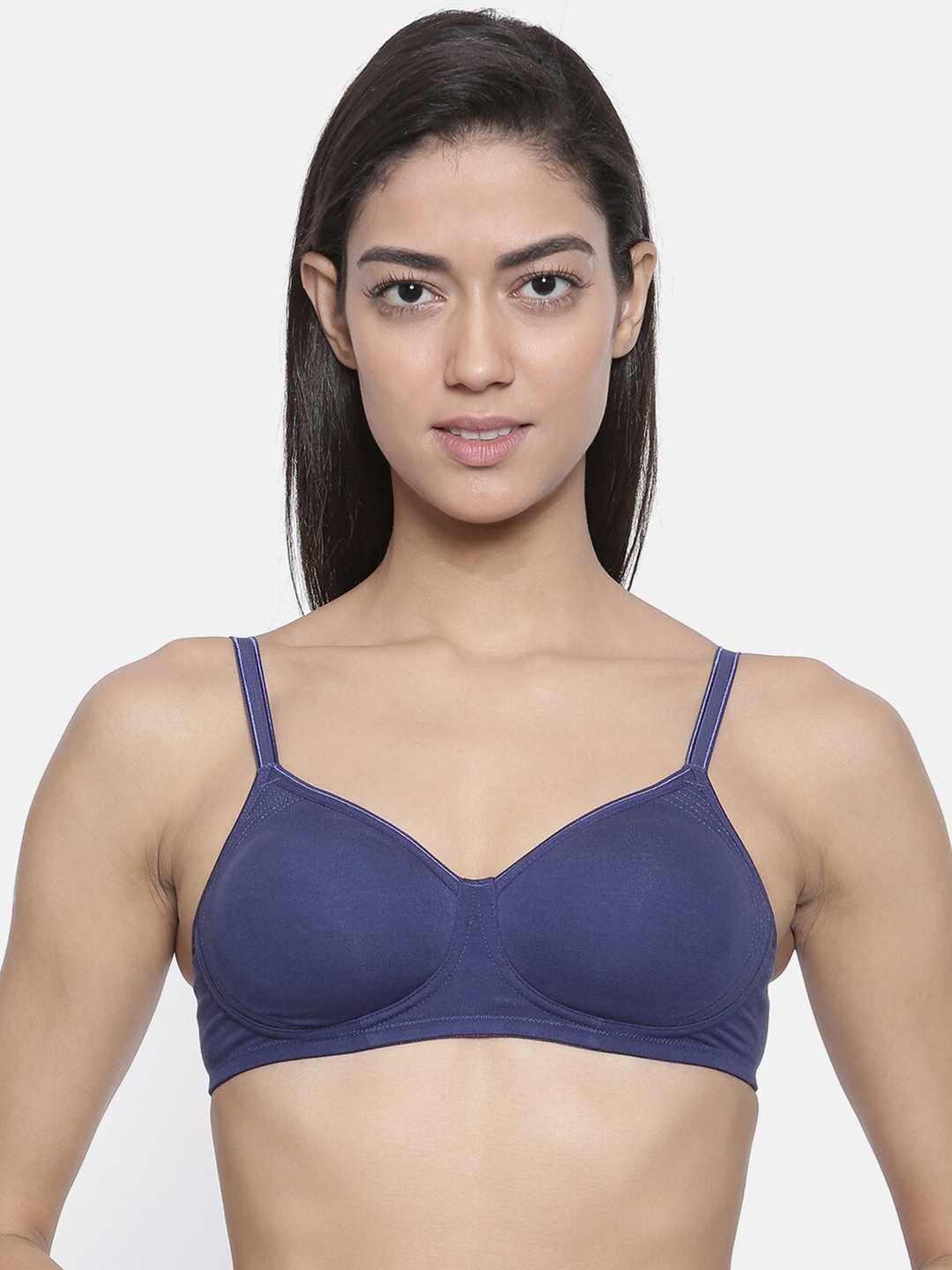 

Bitz Blue Cotton Solid Medium Coverage Bra