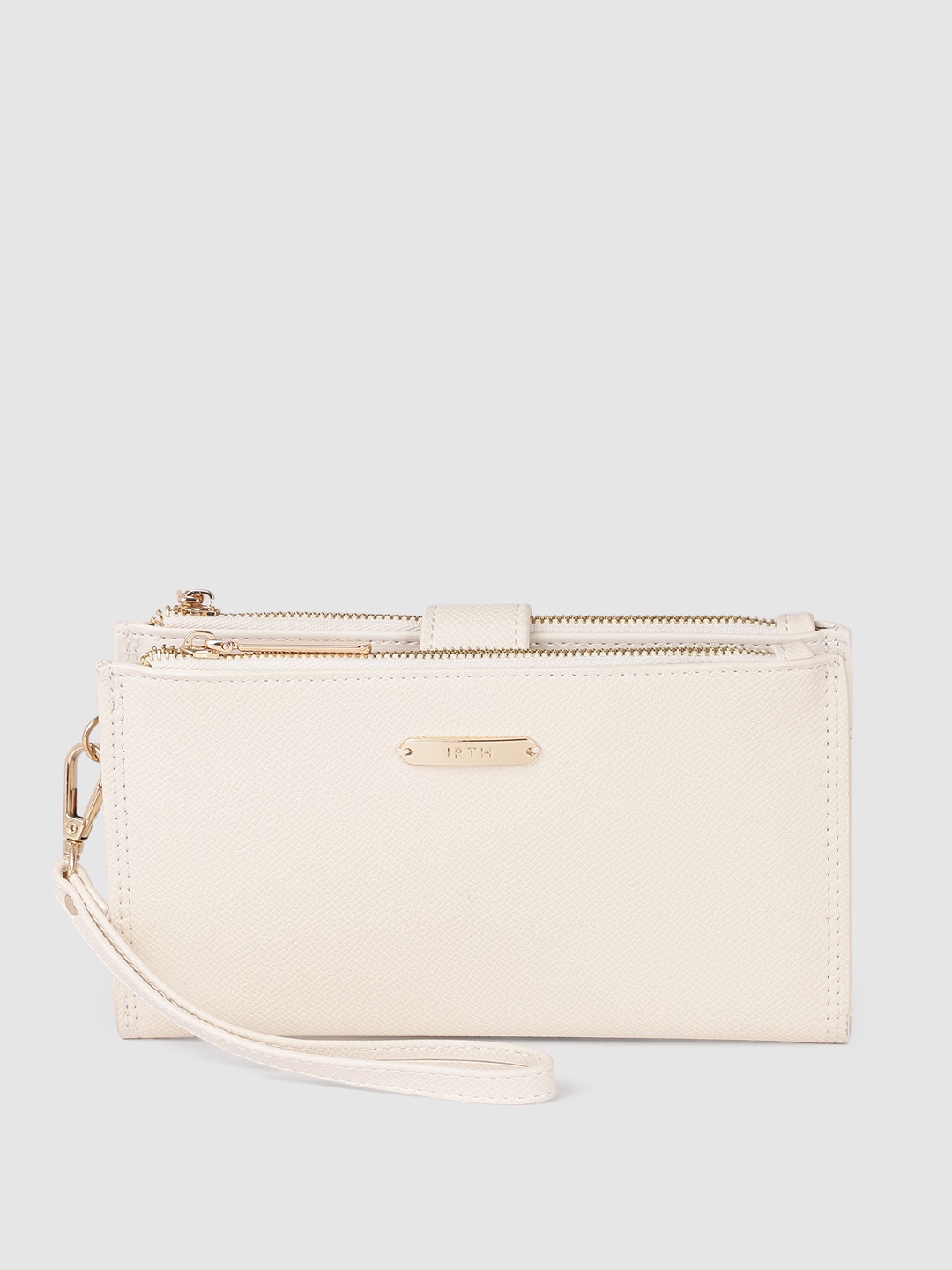 

IRTH Women Solid Two Fold Wallet, White