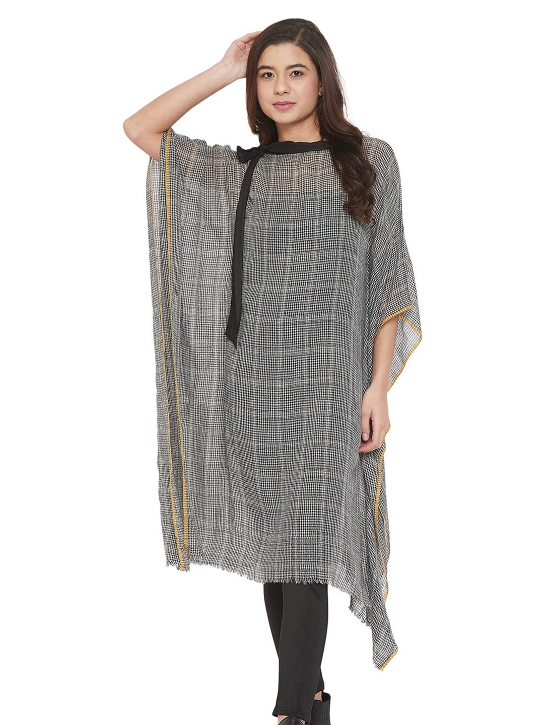 

The Kaftan Company Black High Neck Tunic