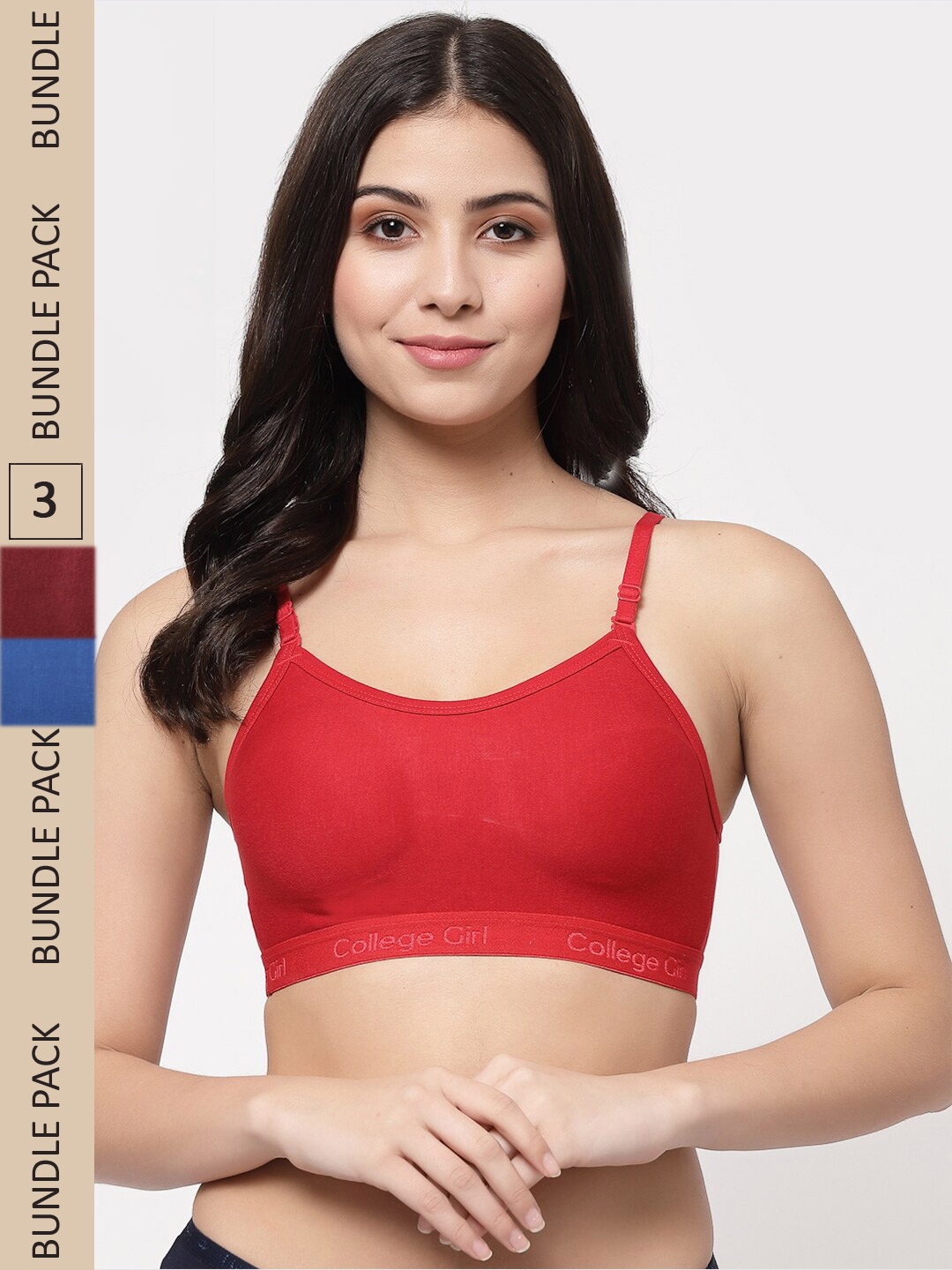 

College Girl Red & Blue Bra