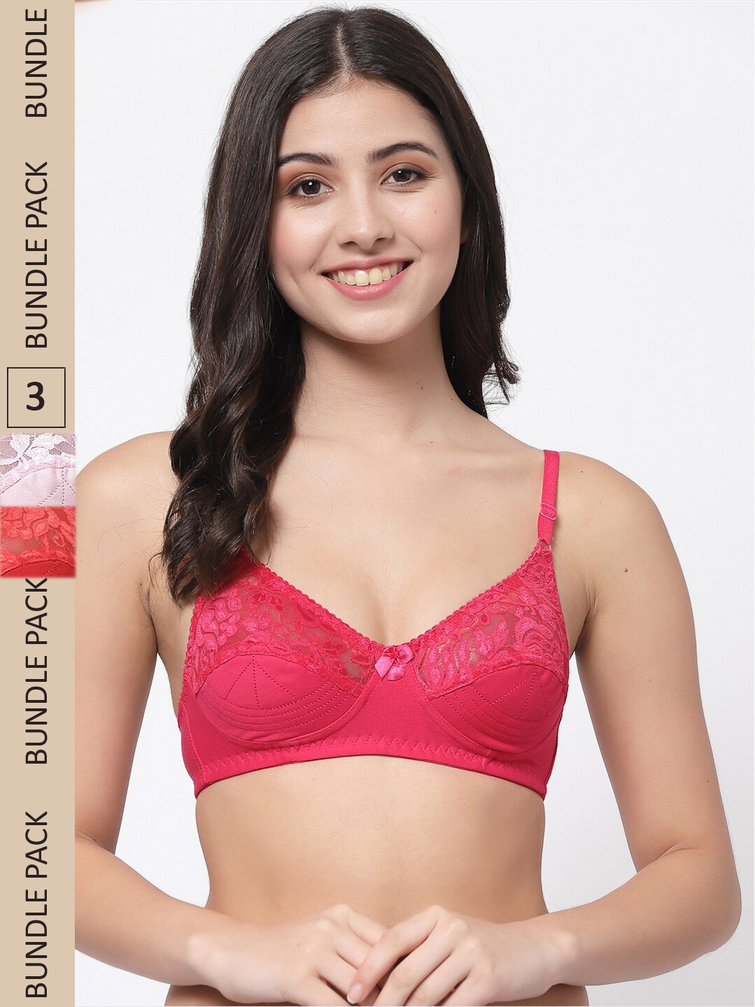 

College Girl Red & Pink Bralette Bra