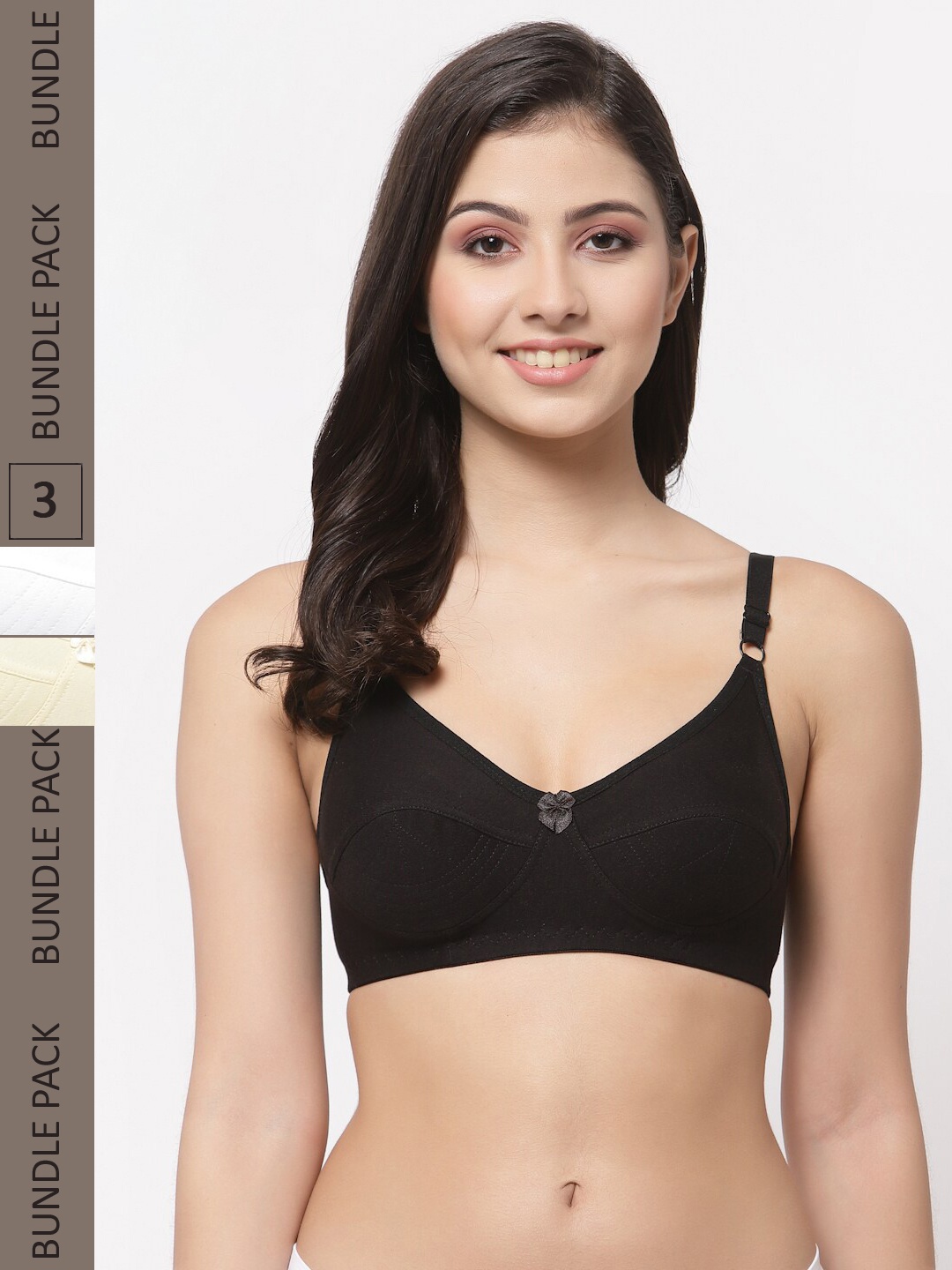 

College Girl White & Beige Bra