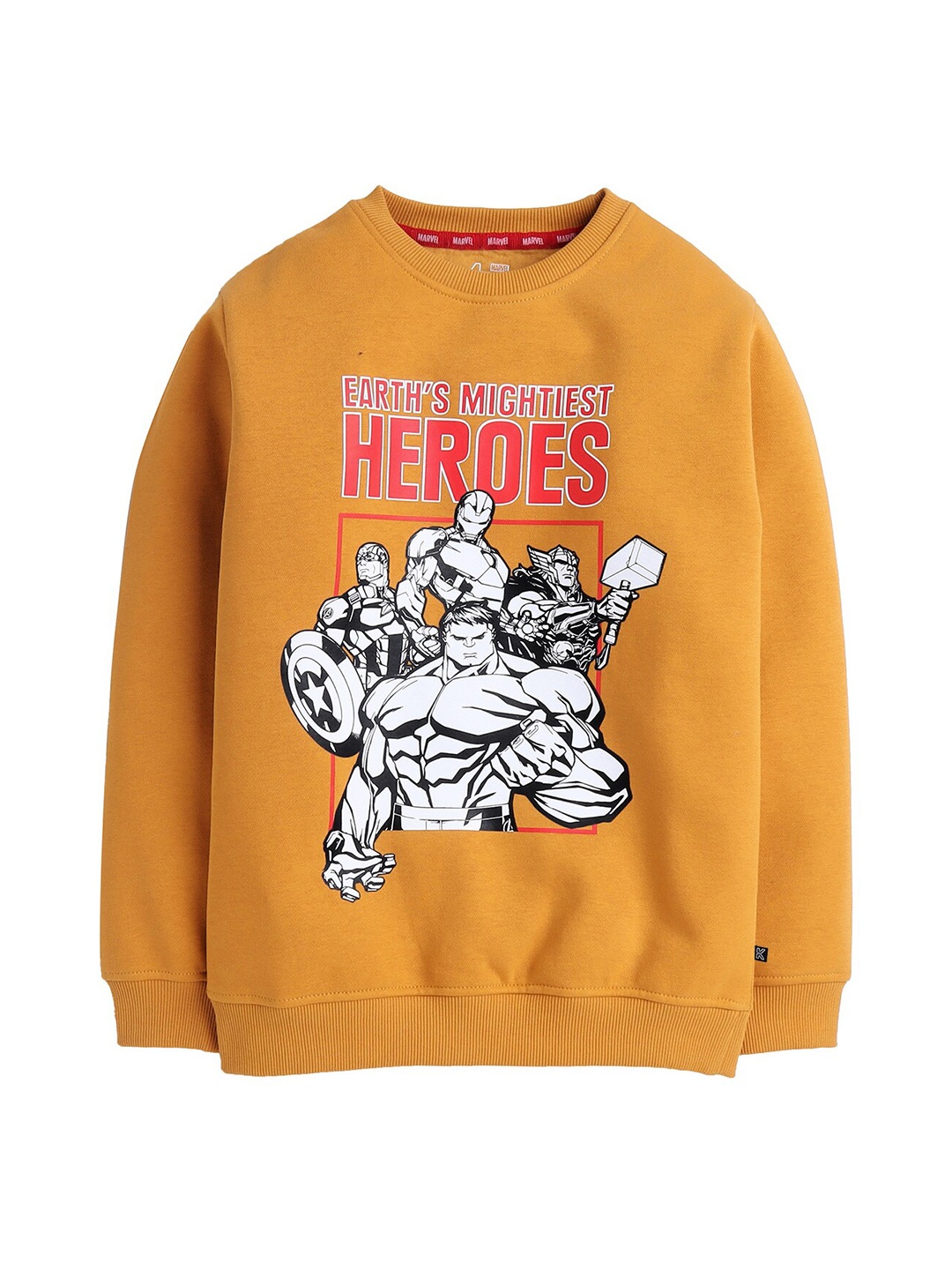 

KINSEY Boys Mustard Printed Fleece Sweatshirt