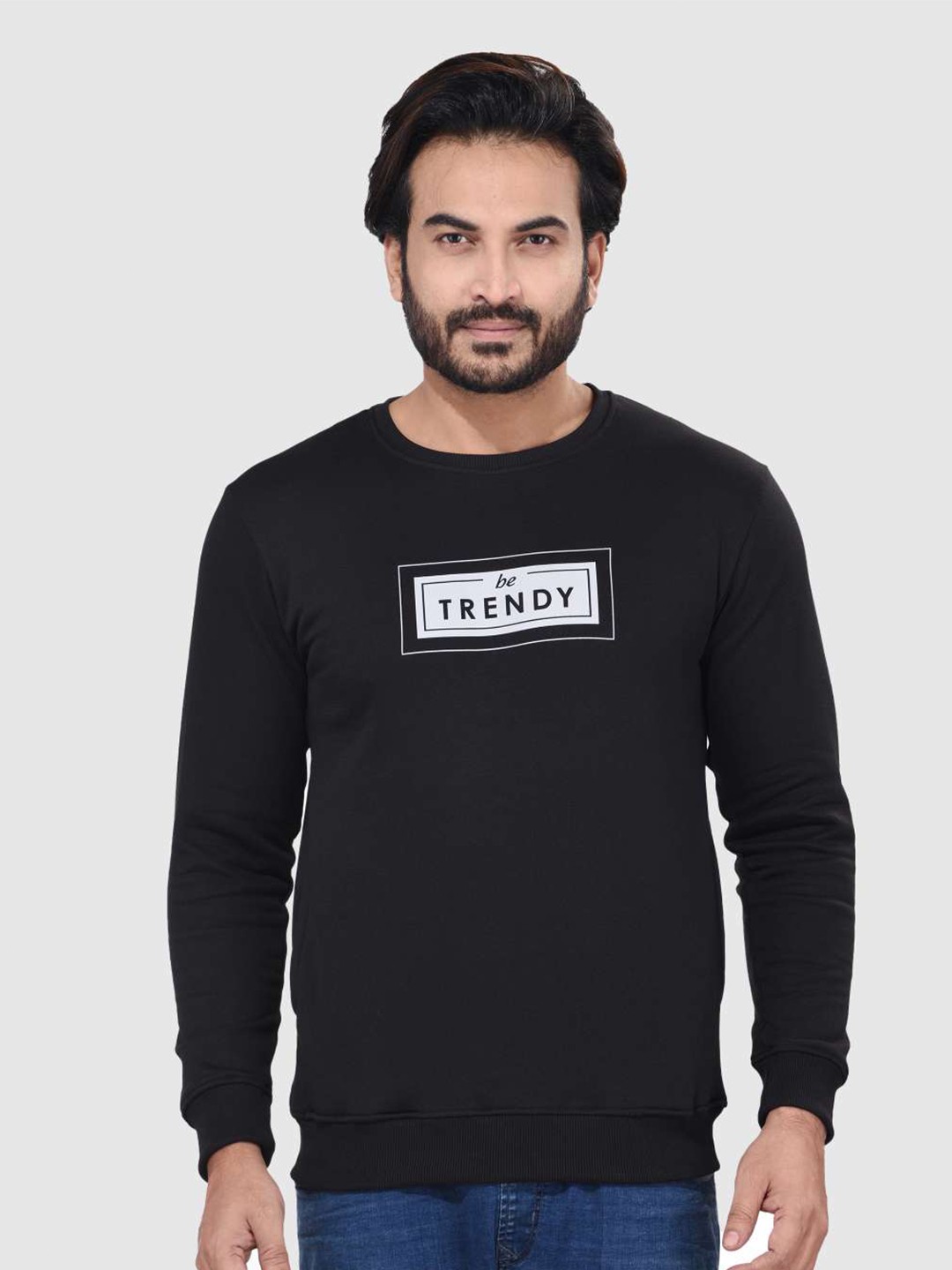 

ACTIMAXX Men Black Printed Cotton Sweatshirt