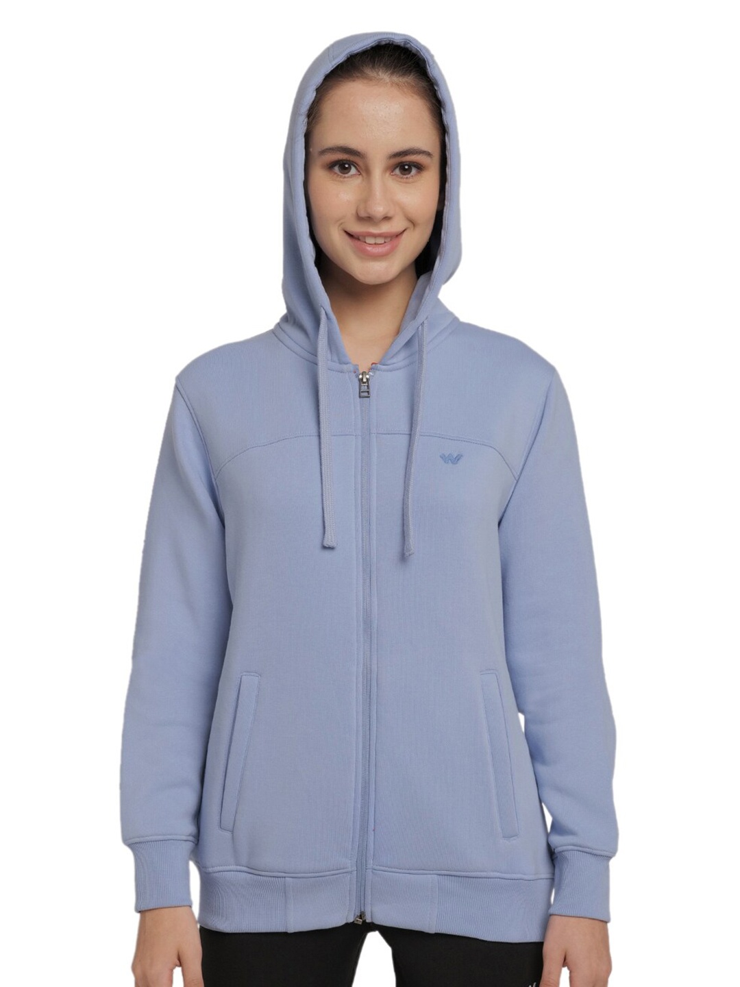 

Wildcraft Women Blue Hooded Sweatshirt