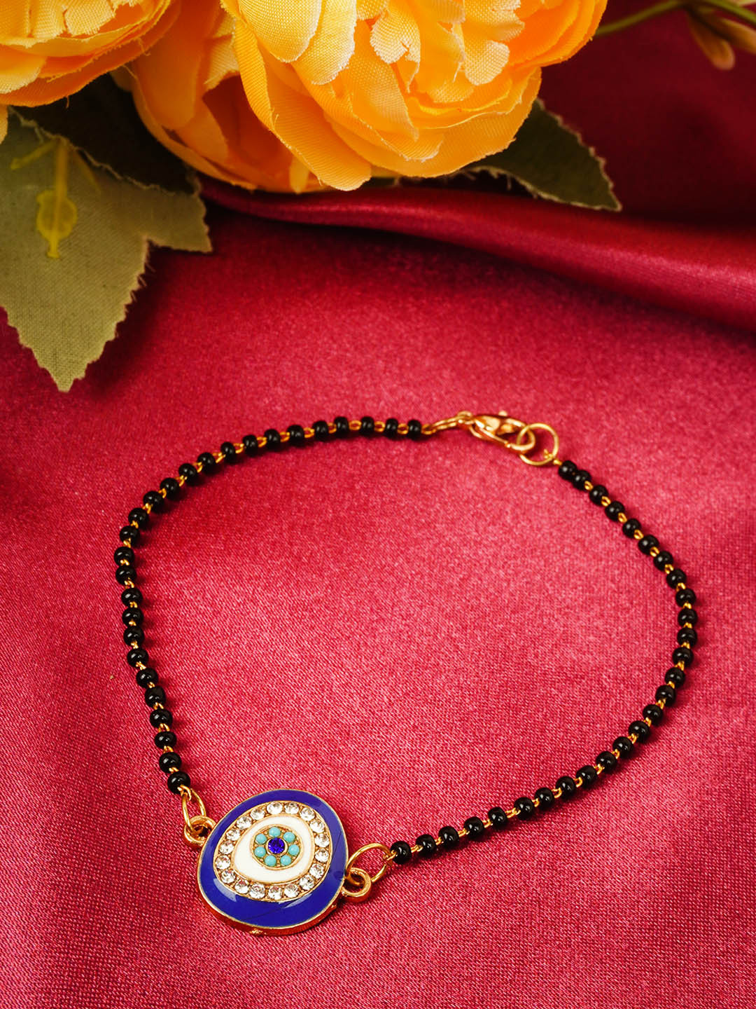 

Ferosh Women Gold-Toned & Black Charm Bracelet