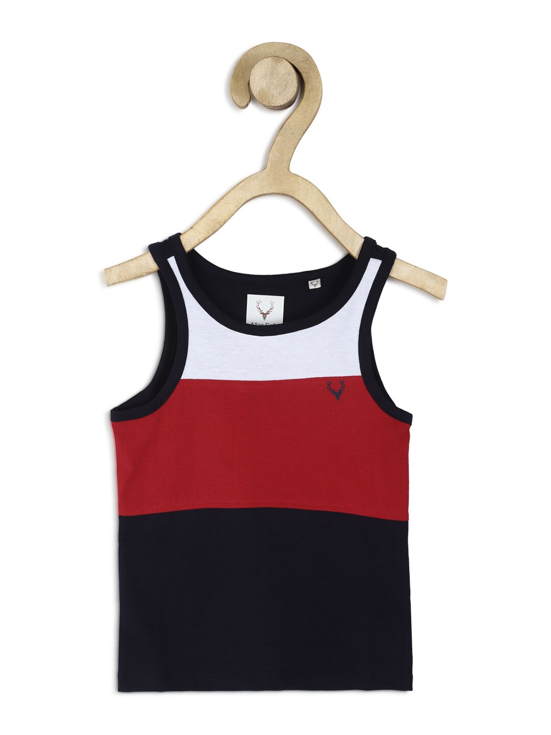 

Allen Solly Junior Boys Black & Red Colourblocked Cotton T-shirt