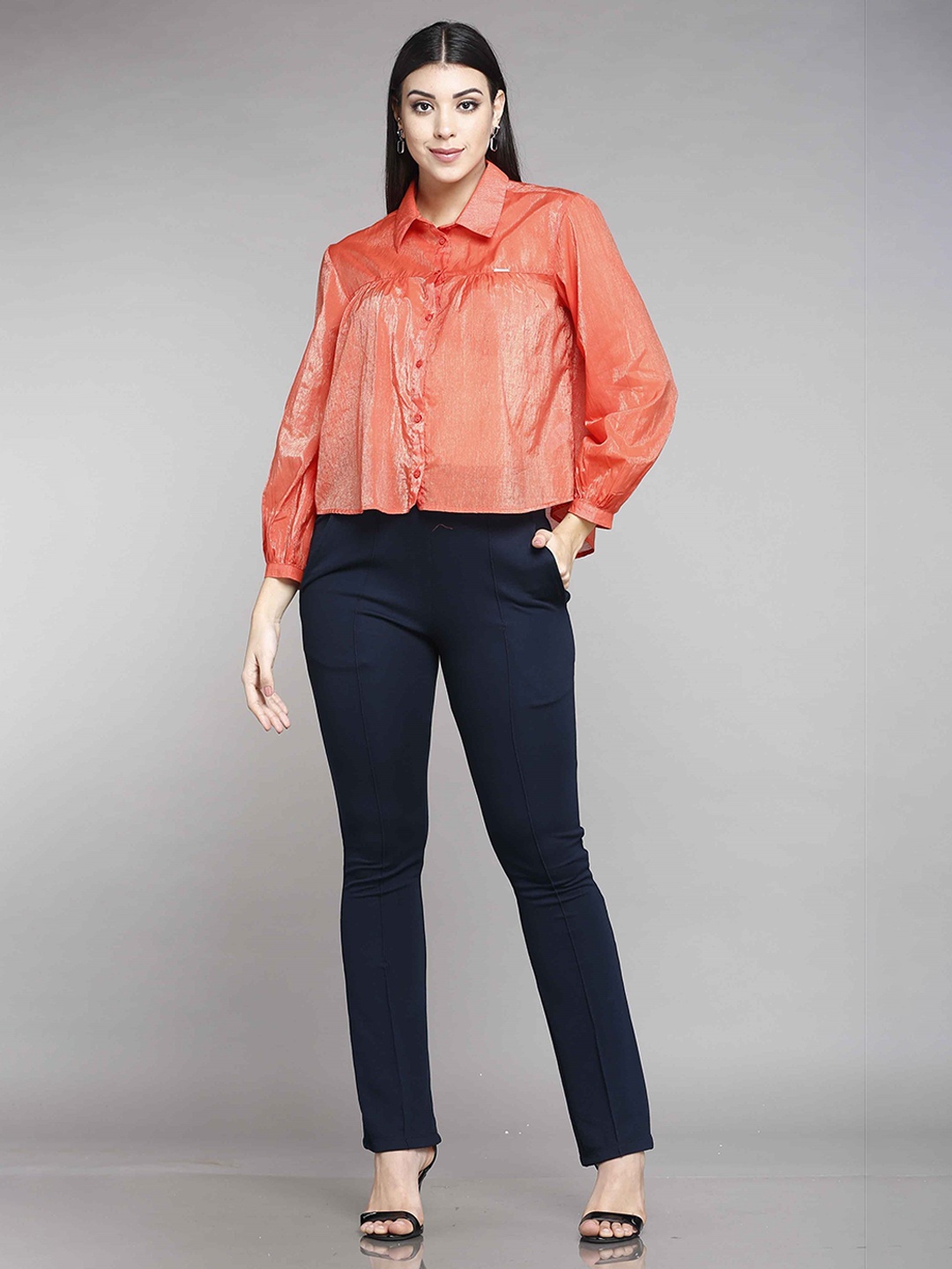 

MKOAL Classic Fit Casual Shirt, Orange