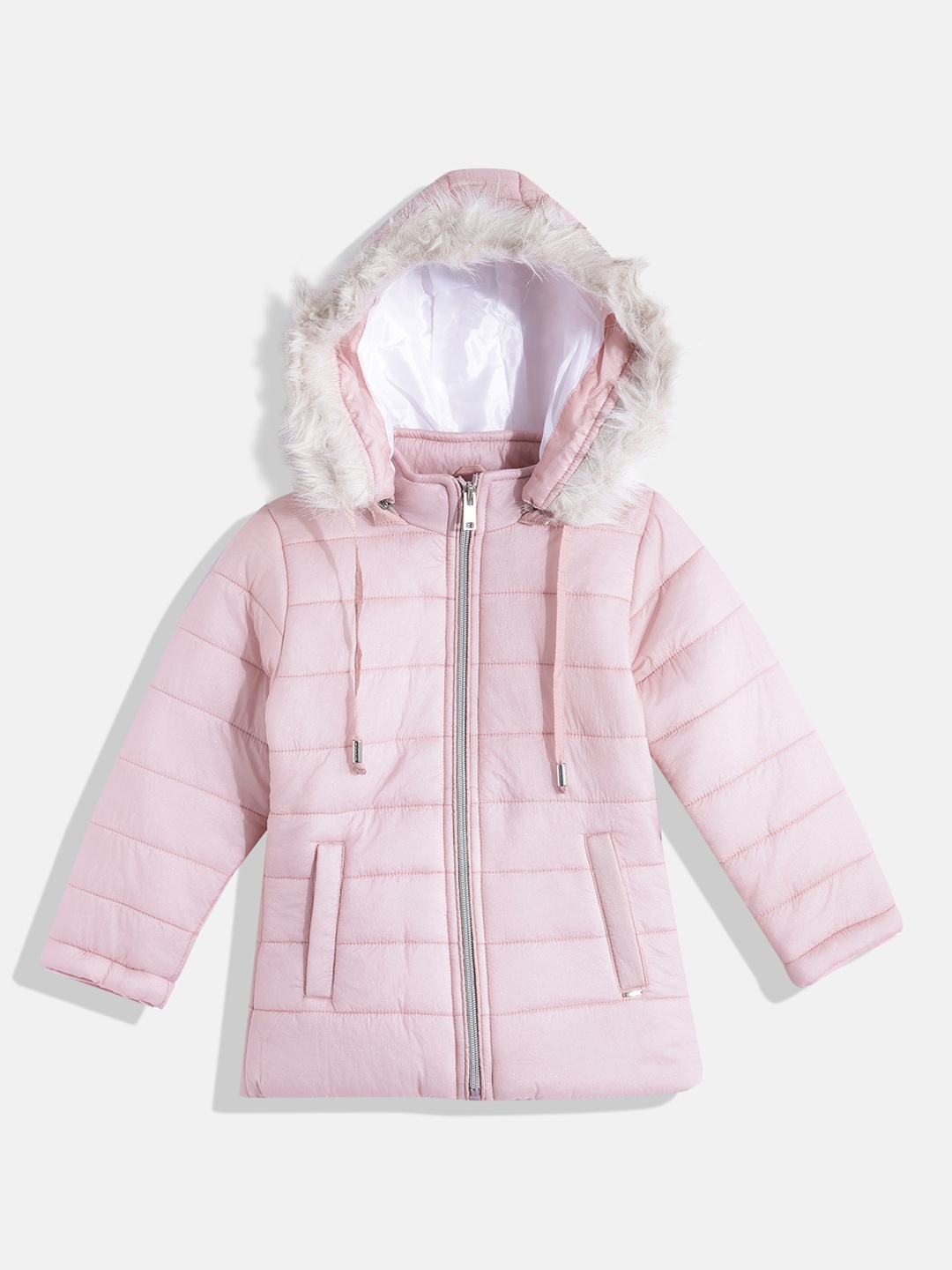 

Okane Girls Pink Solid Hooded Parka Jacket