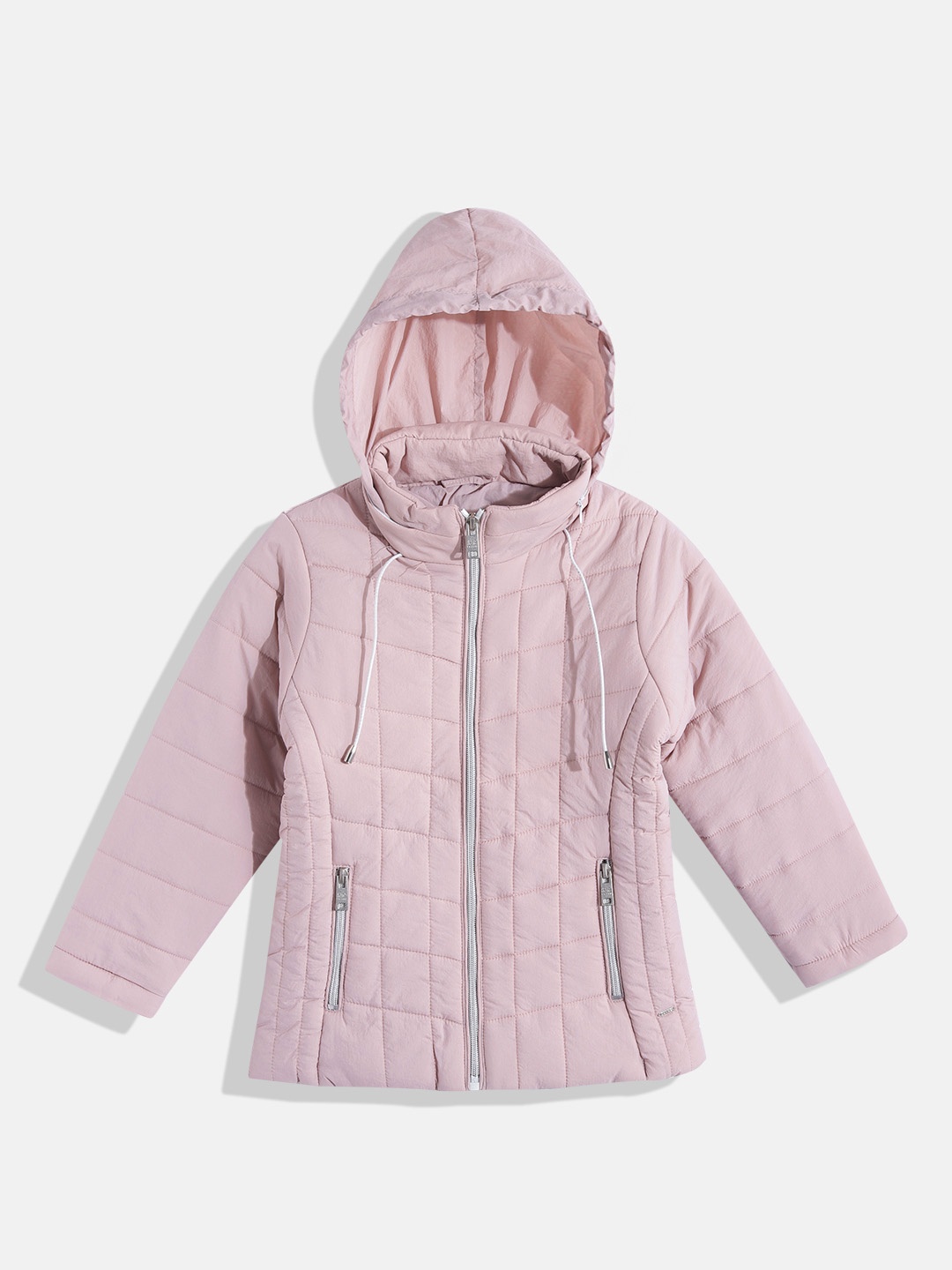 

Okane Girls Pink Solid Hooded Padded Jacket