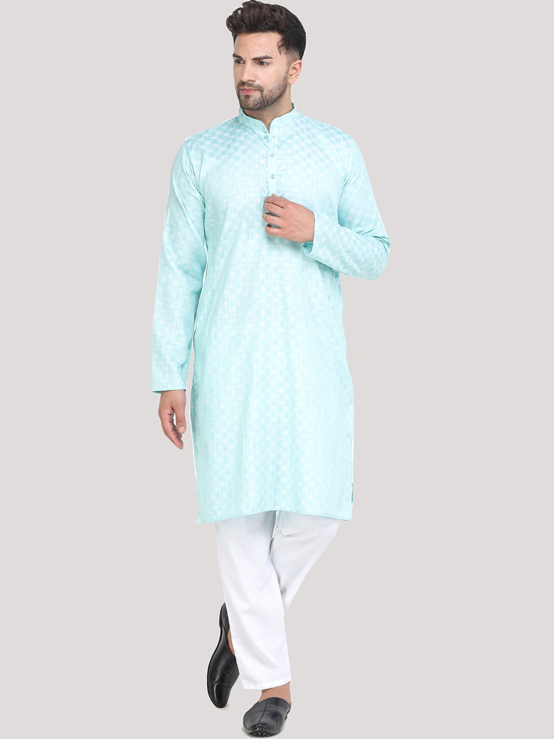 

MAG Men Turquoise Blue Kurta with Pyjamas