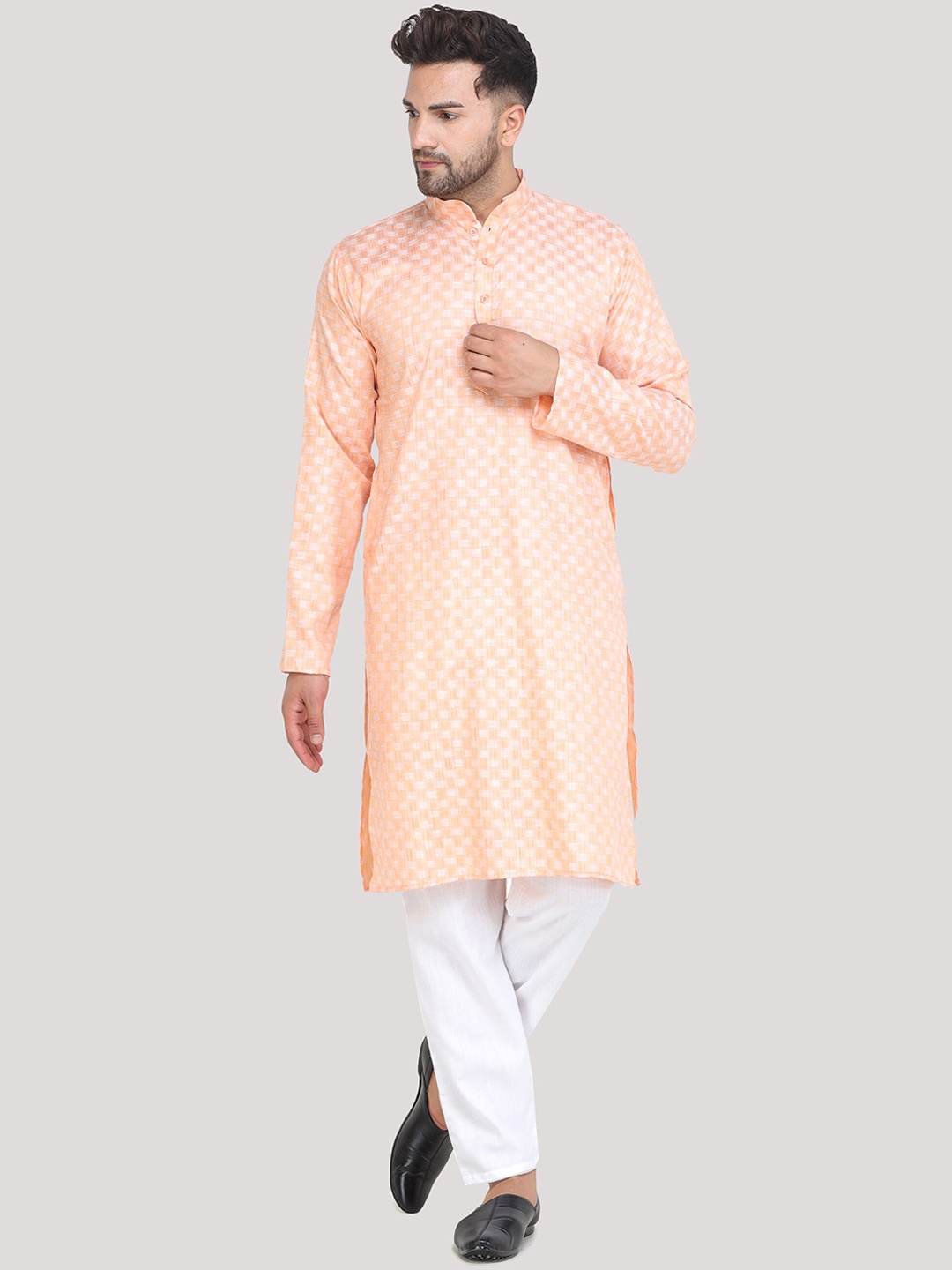 

MAG Men Peach-Coloured Kurta with Pyjamas