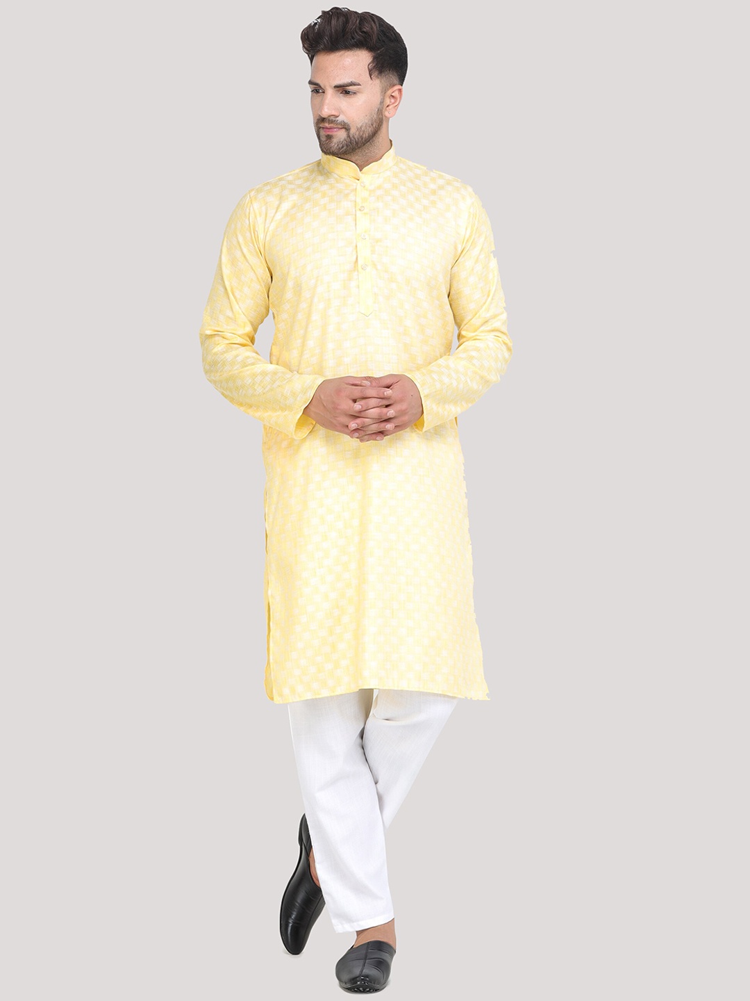 

MAG Men Yellow Kurta with Pyjamas