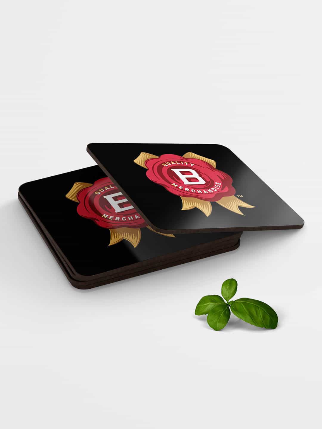 

macmerise Set Of 6 Black Printed Square Coasters