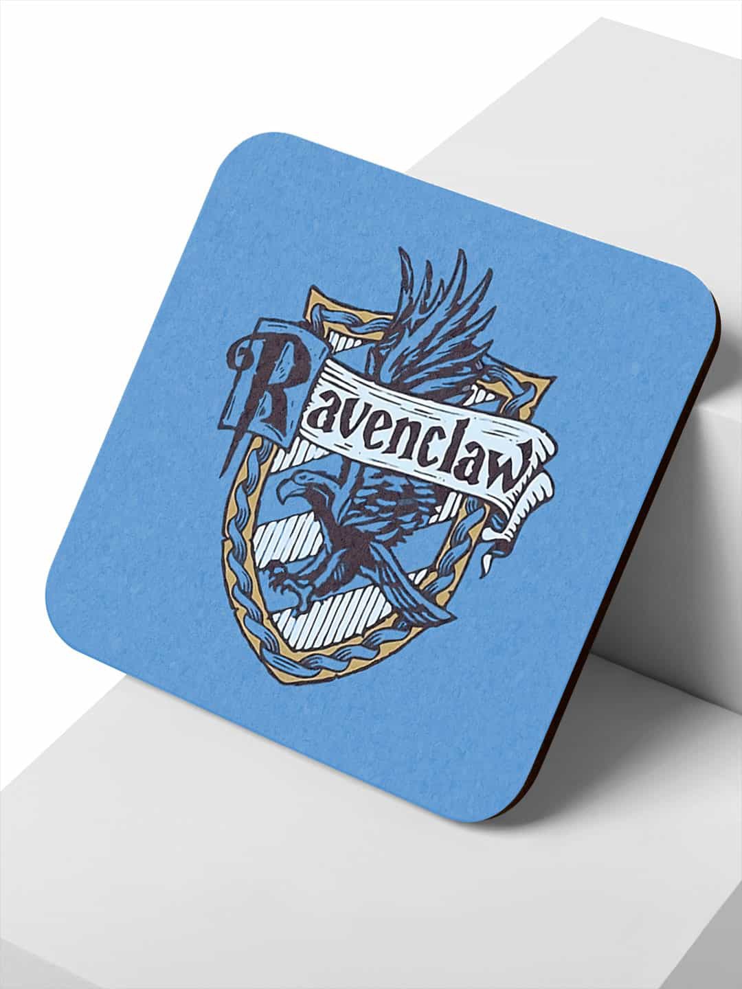 

macmerise Set Of 6 Blue & Black Crest Ravenclaw Printed Coasters