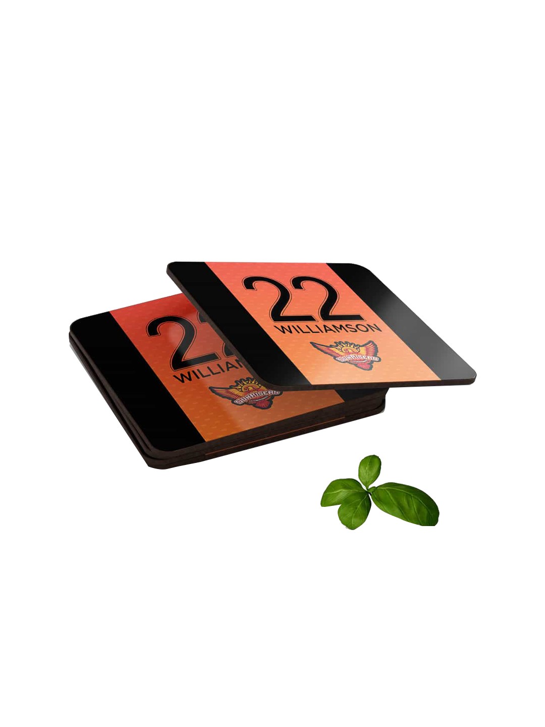 

macmerise Set Of 6 Sunrisers Hyderabad Gear Up Patterned Square Coasters, Red
