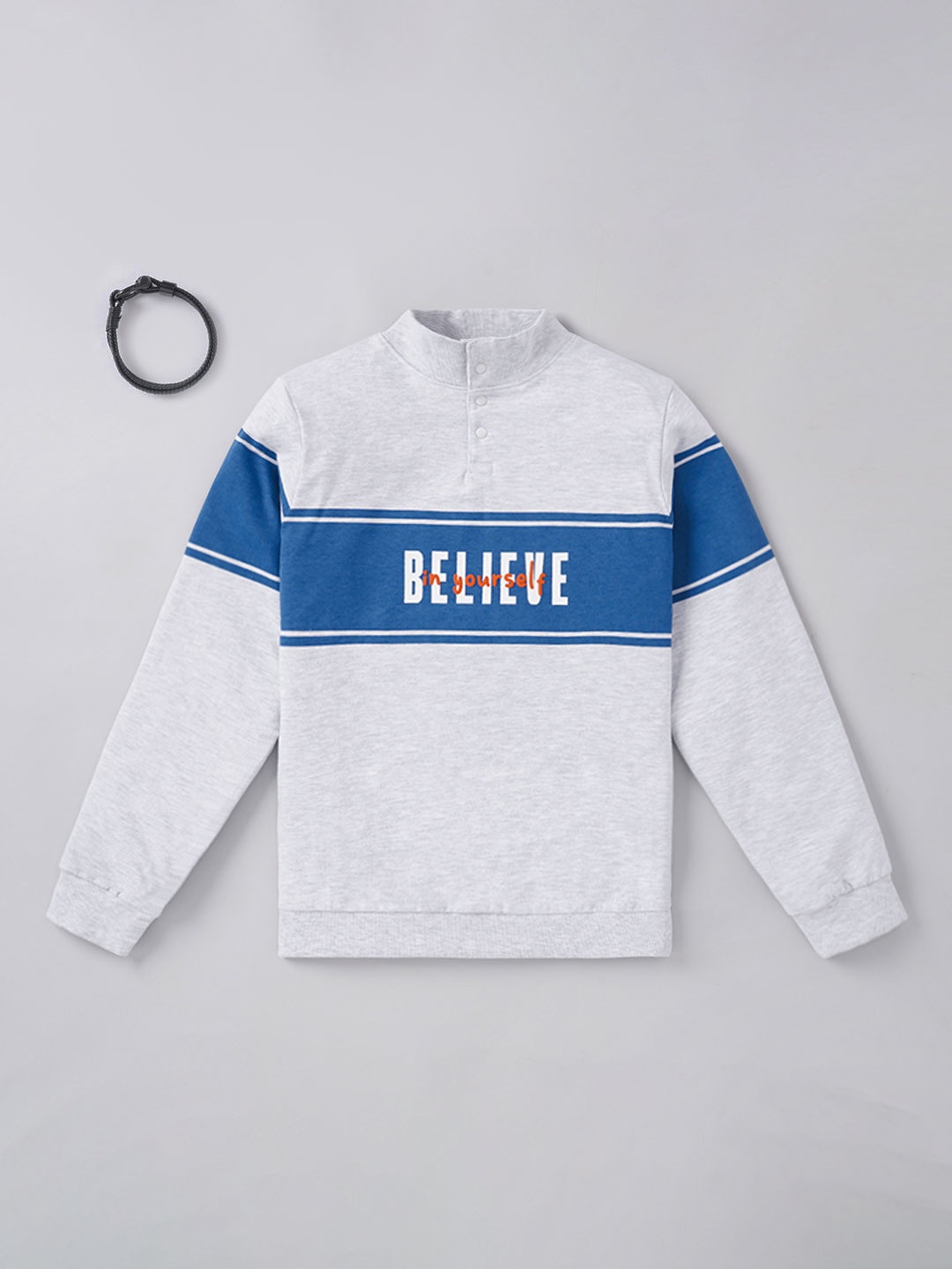 

edheads Boys Grey Printed Cotton Sweatshirt