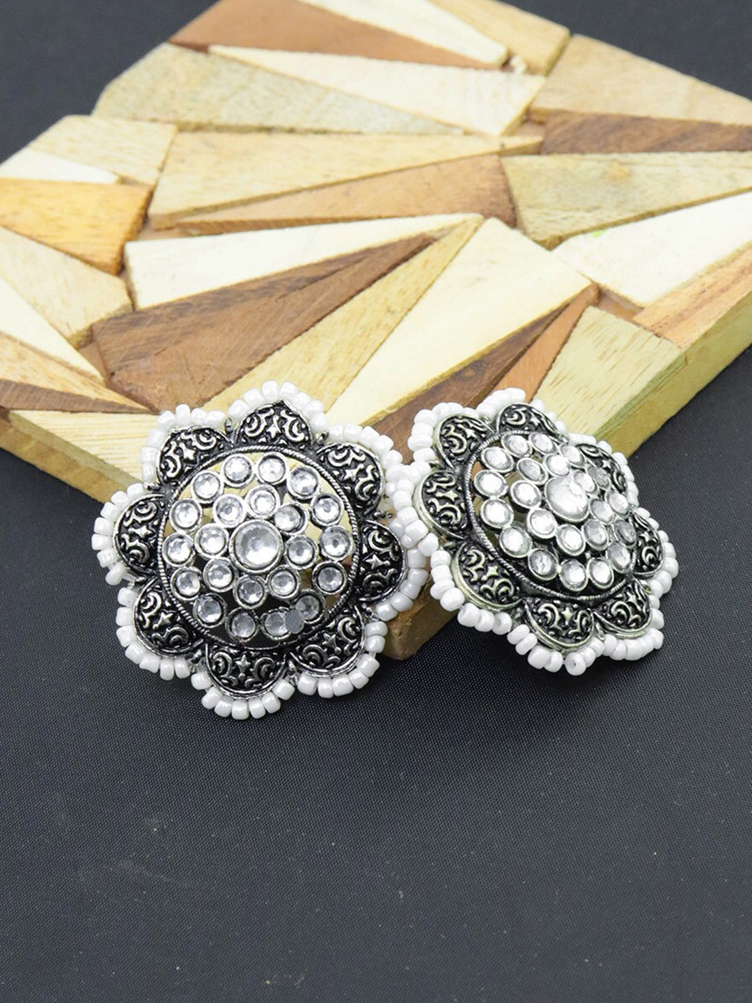 

Krelin Silver- Plated Floral Studs Earrings