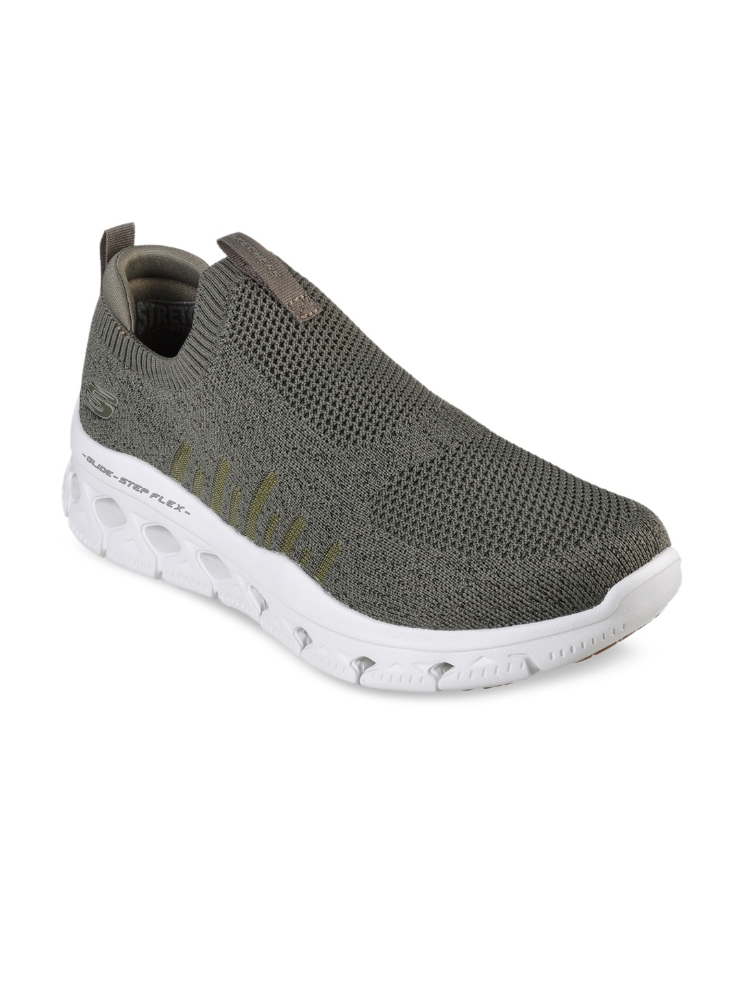 

Skechers Men Green Woven Design Slip-On Sneakers