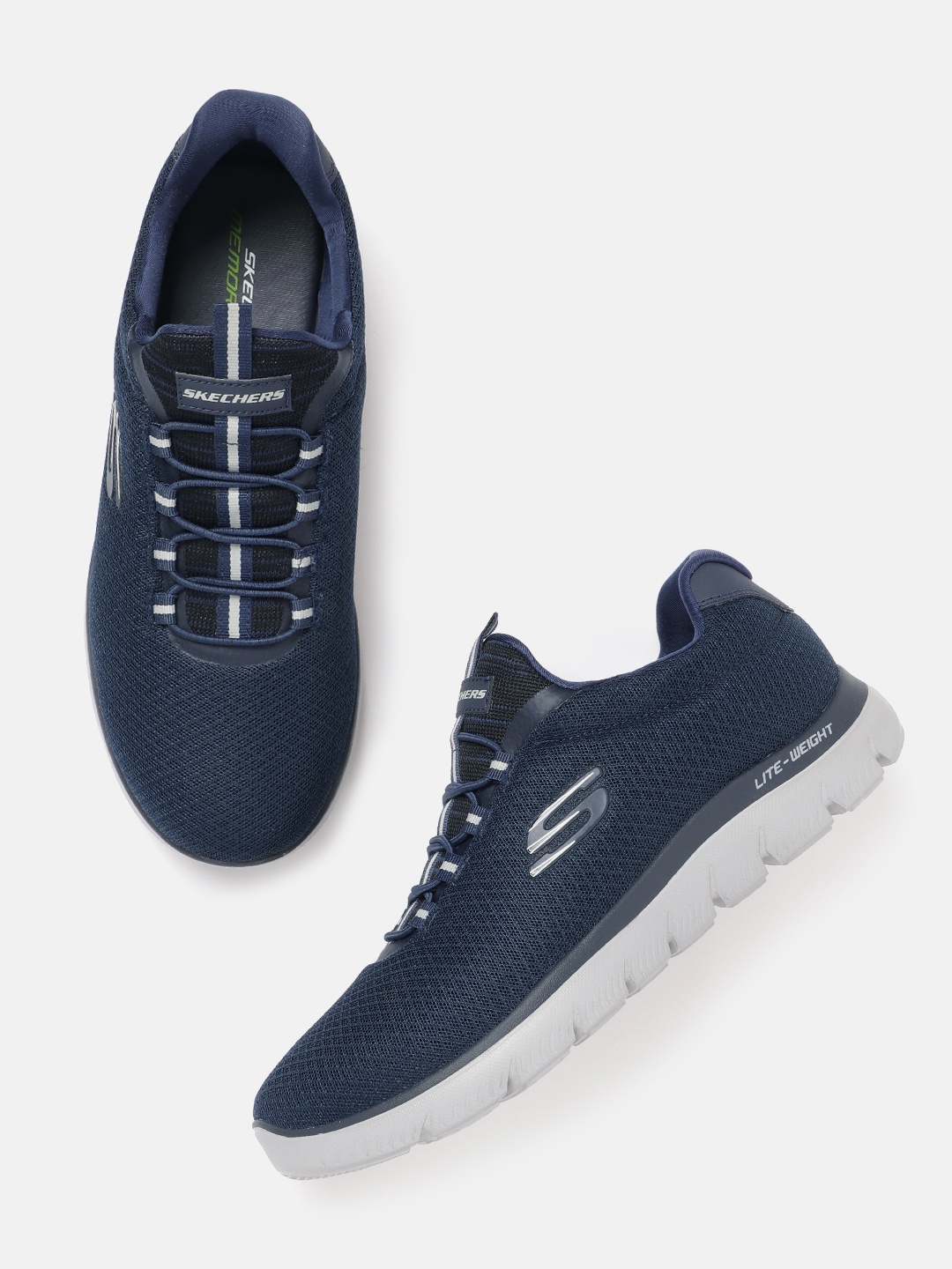 

Skechers Men Woven Design Summits Sneakers, Navy blue