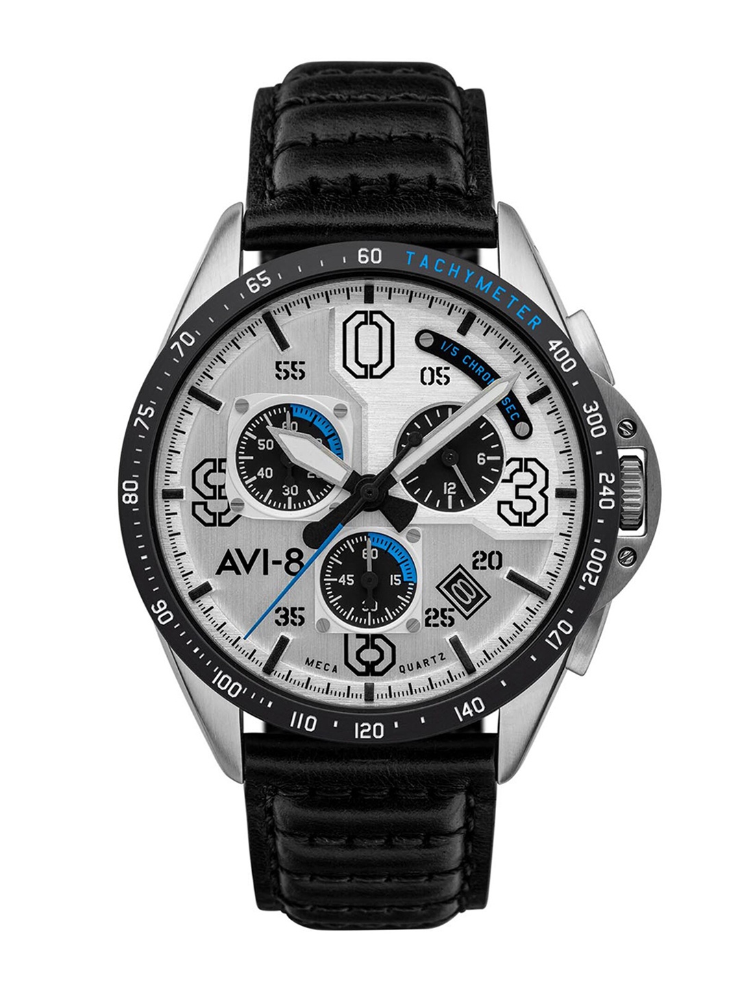 

AVI-8 Men White Brass Dial & Black Leather Straps Analogue Chronograph Watch AV-4077-01