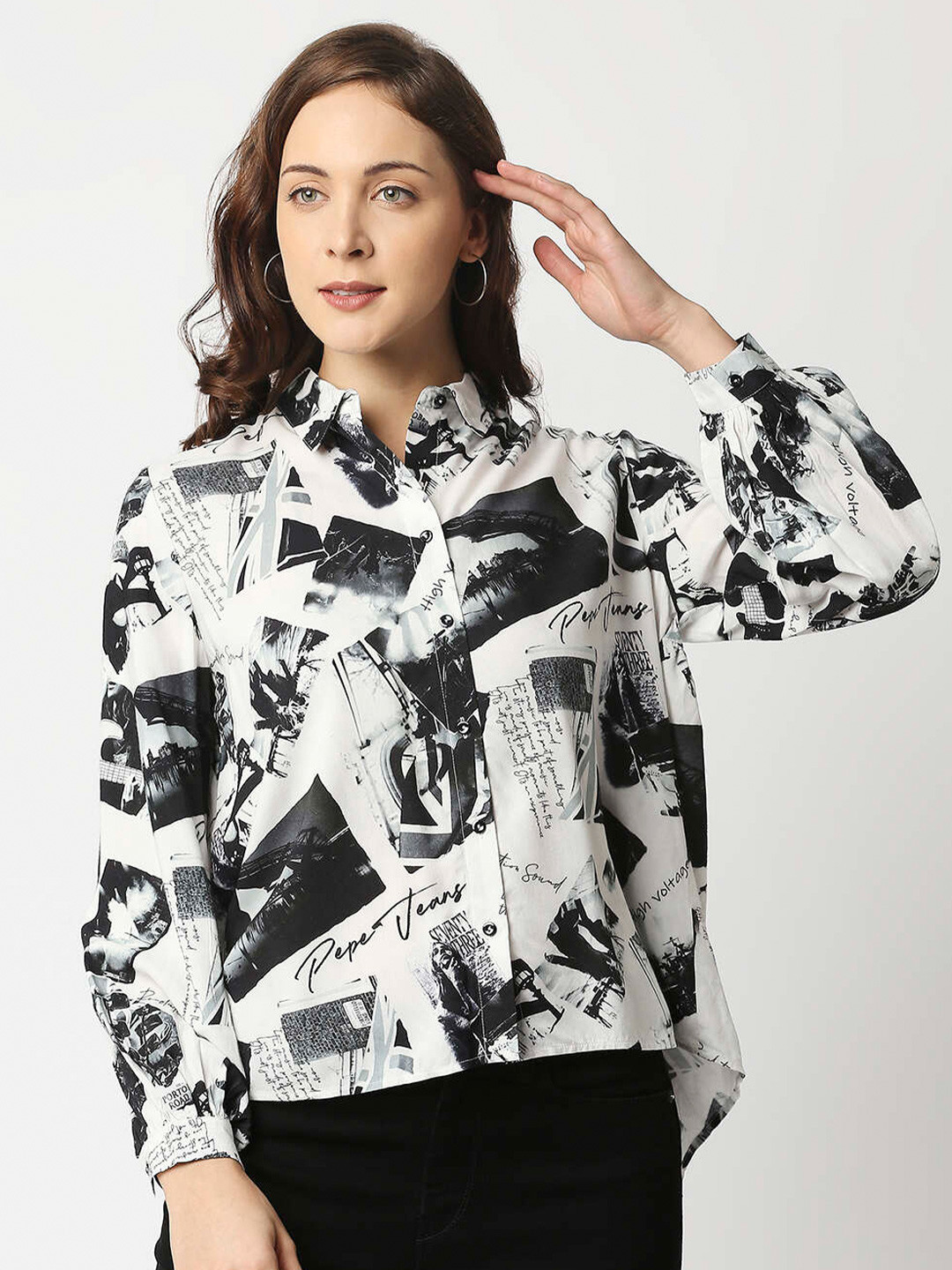 

Pepe Jeans Boxy Fit Printed Casual Shirt, White