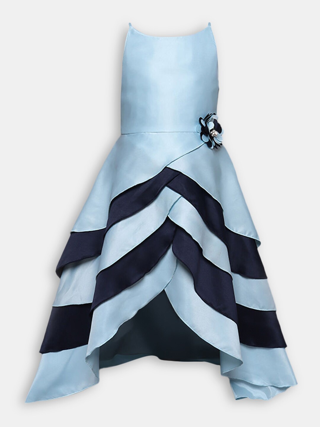 

Hopscotch Blue Colourblocked Colourblocked Layered Maxi Maxi Dress