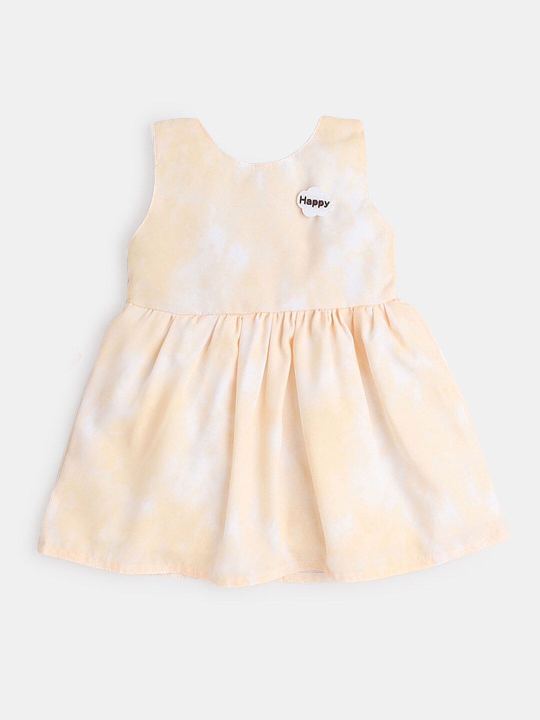 

Hopscotch White & Peach-Coloured Tie and Dye Dress