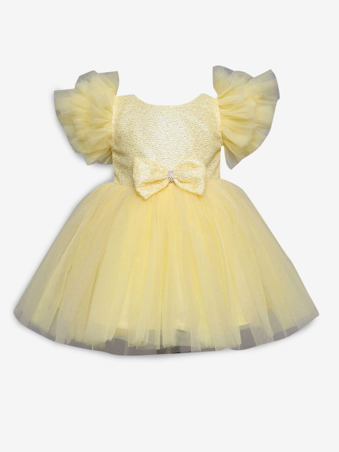

Hopscotch Girls Yellow & Grey Embellished Dress