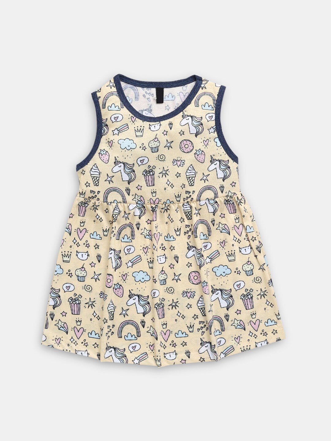 

Hopscotch Girls Yellow & White Cotton Dress