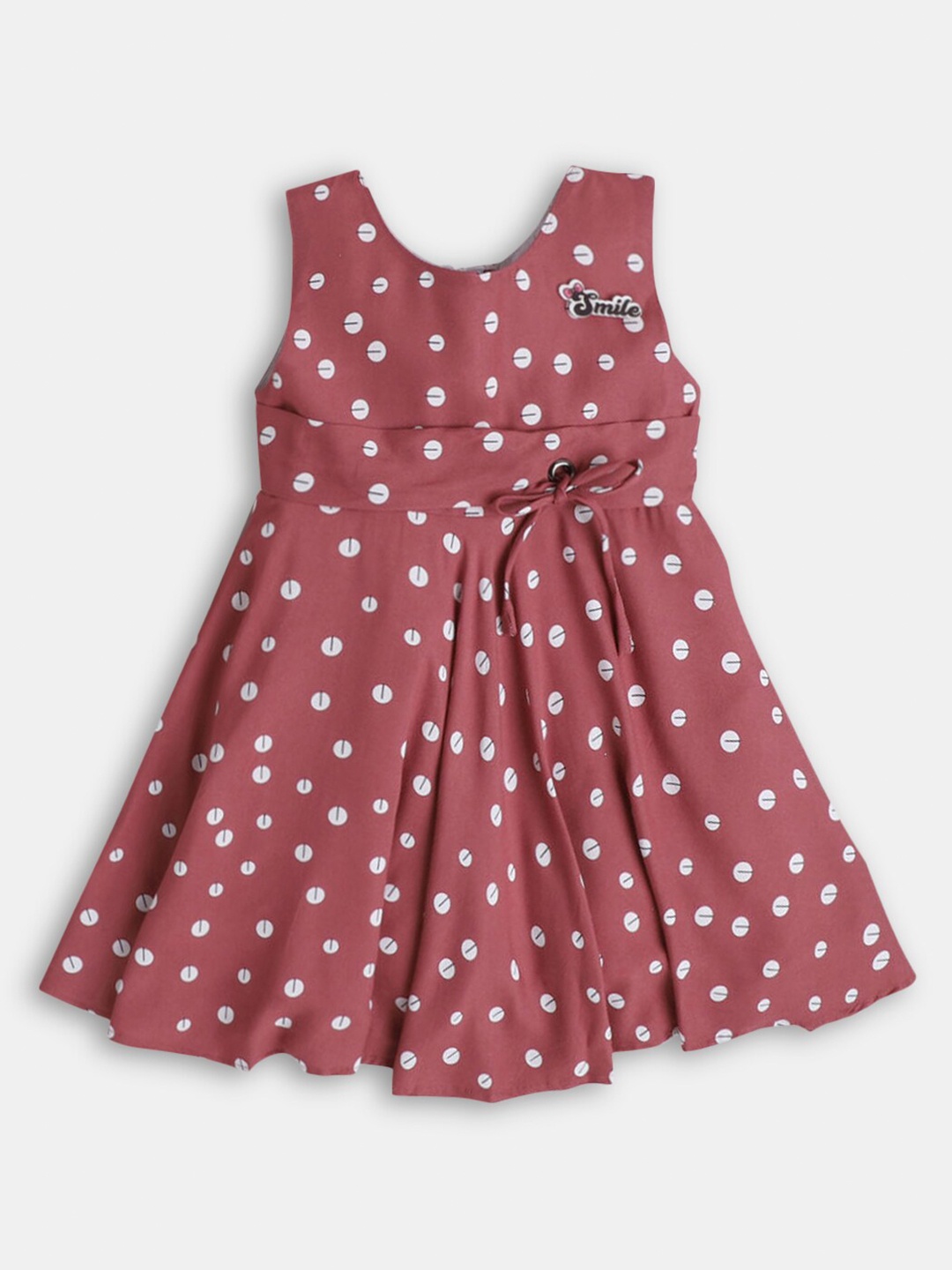 

Hopscotch Polka Dots Printed A-Line Dress, Purple