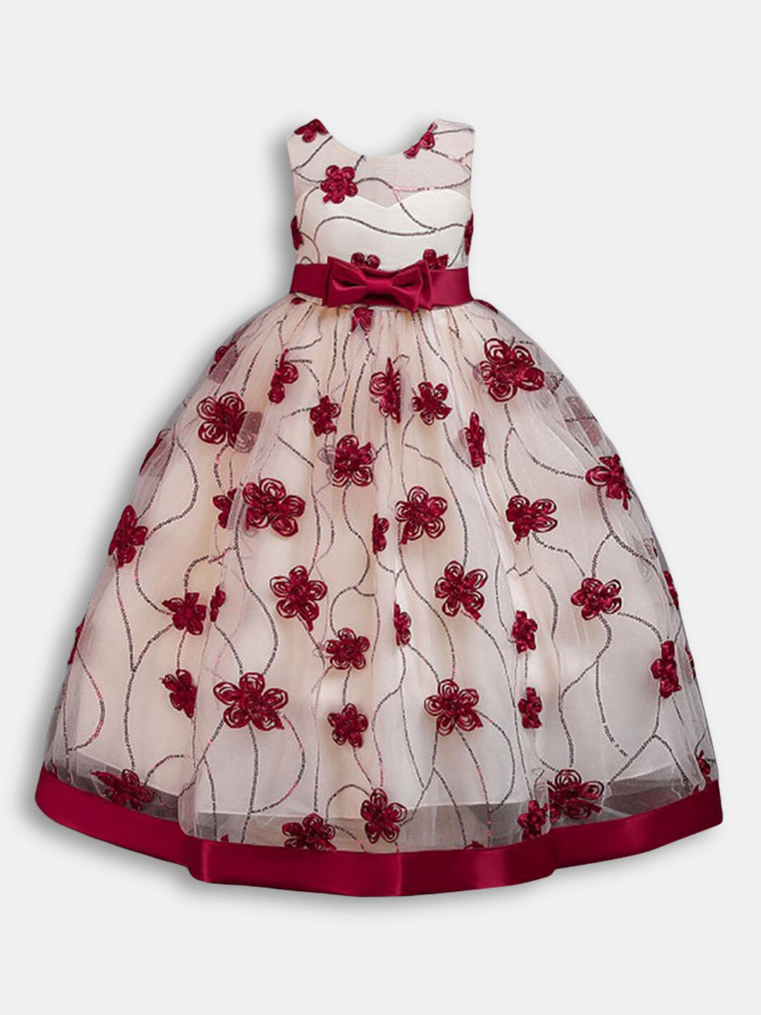 

Hopscotch Girls Maroon & White Floral Dress