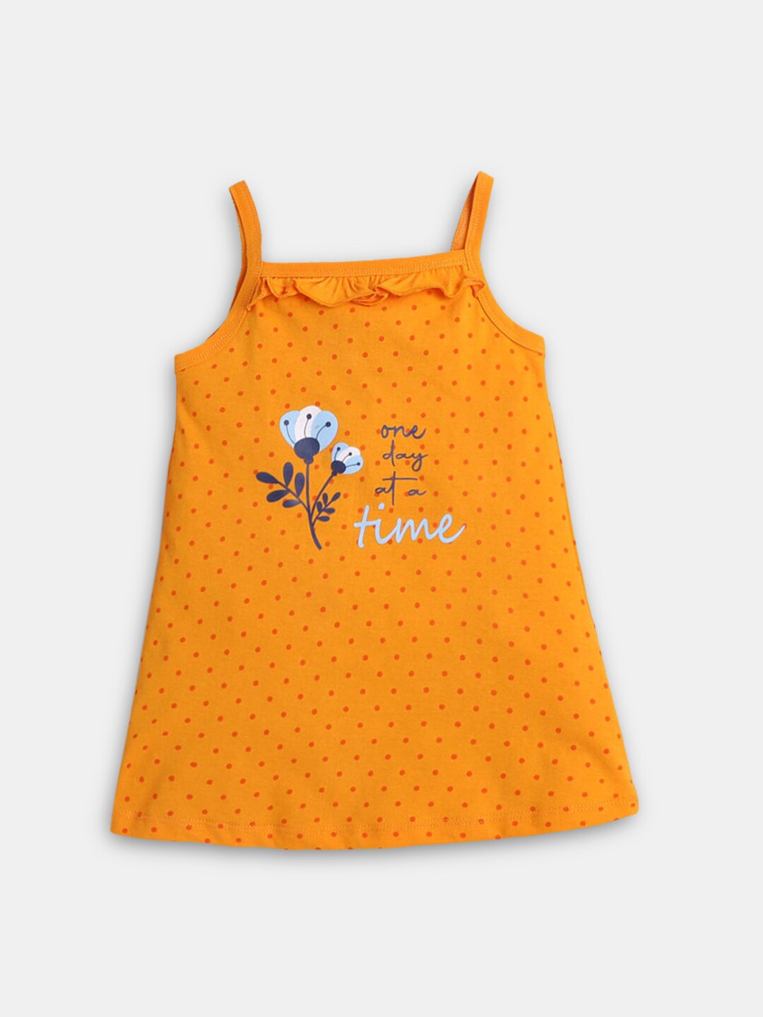 

Hopscotch Girls Yellow & Blue A-Line Cotton Dress