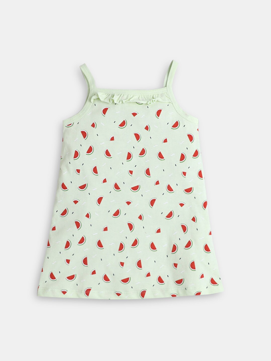 

Hopscotch Girls Green & Red A-Line Cotton Dress