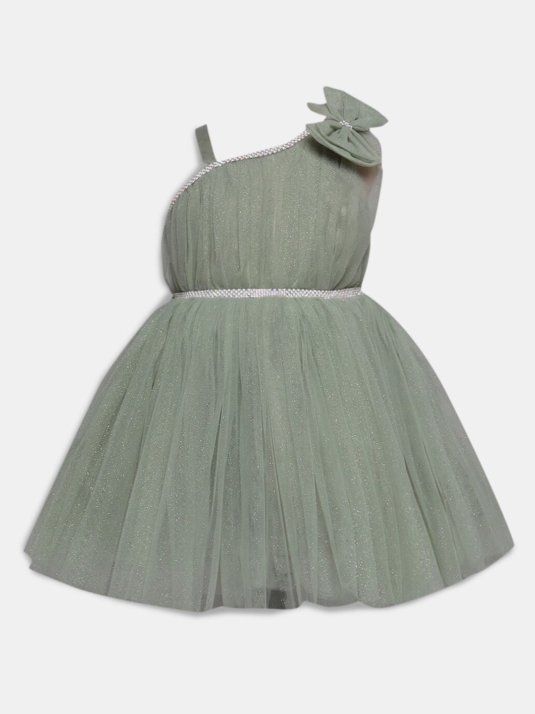 

Hopscotch Girls Green Applique A-Line Dress