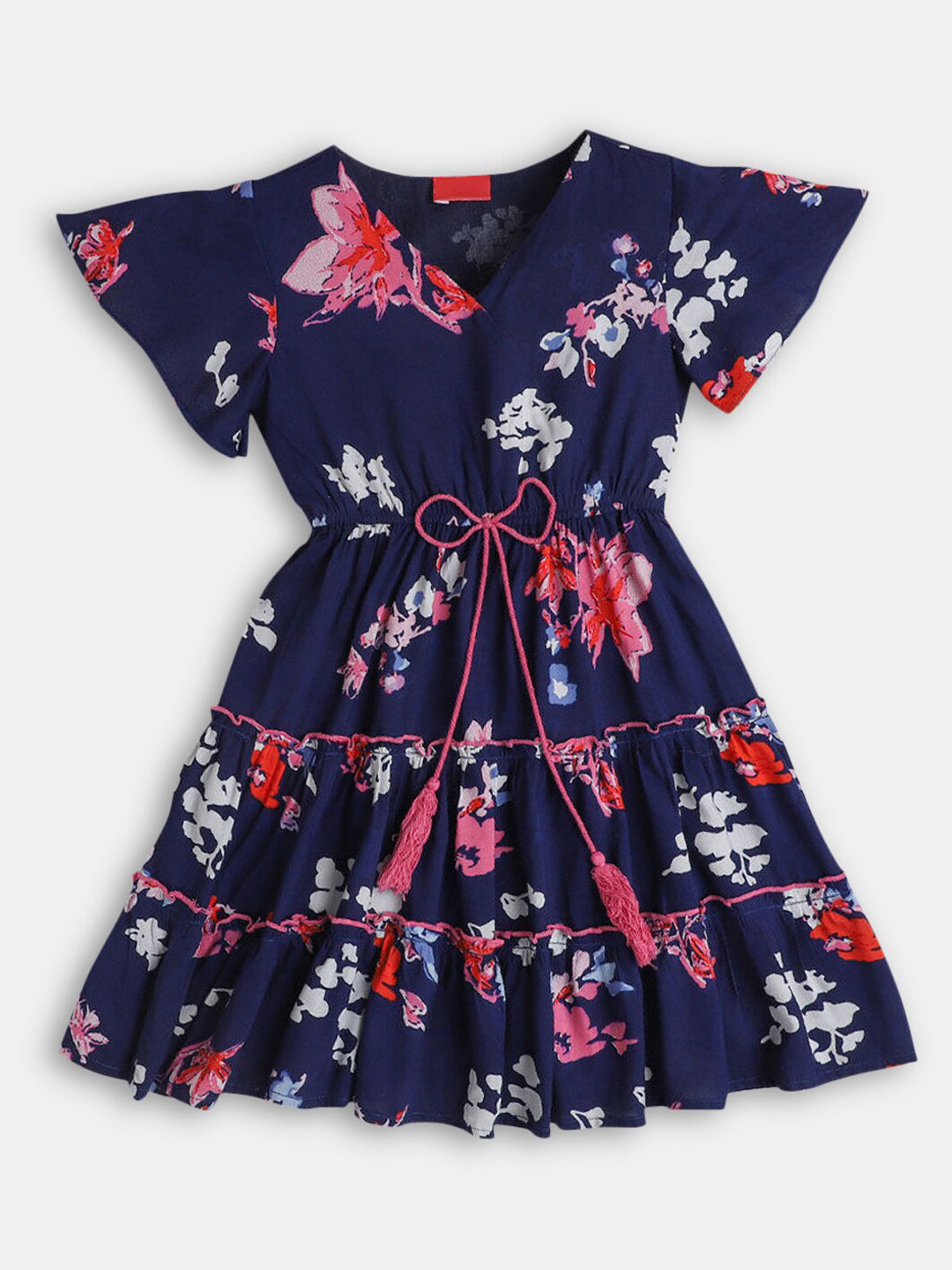 

Hopscotch Blue Floral Peplum Dress