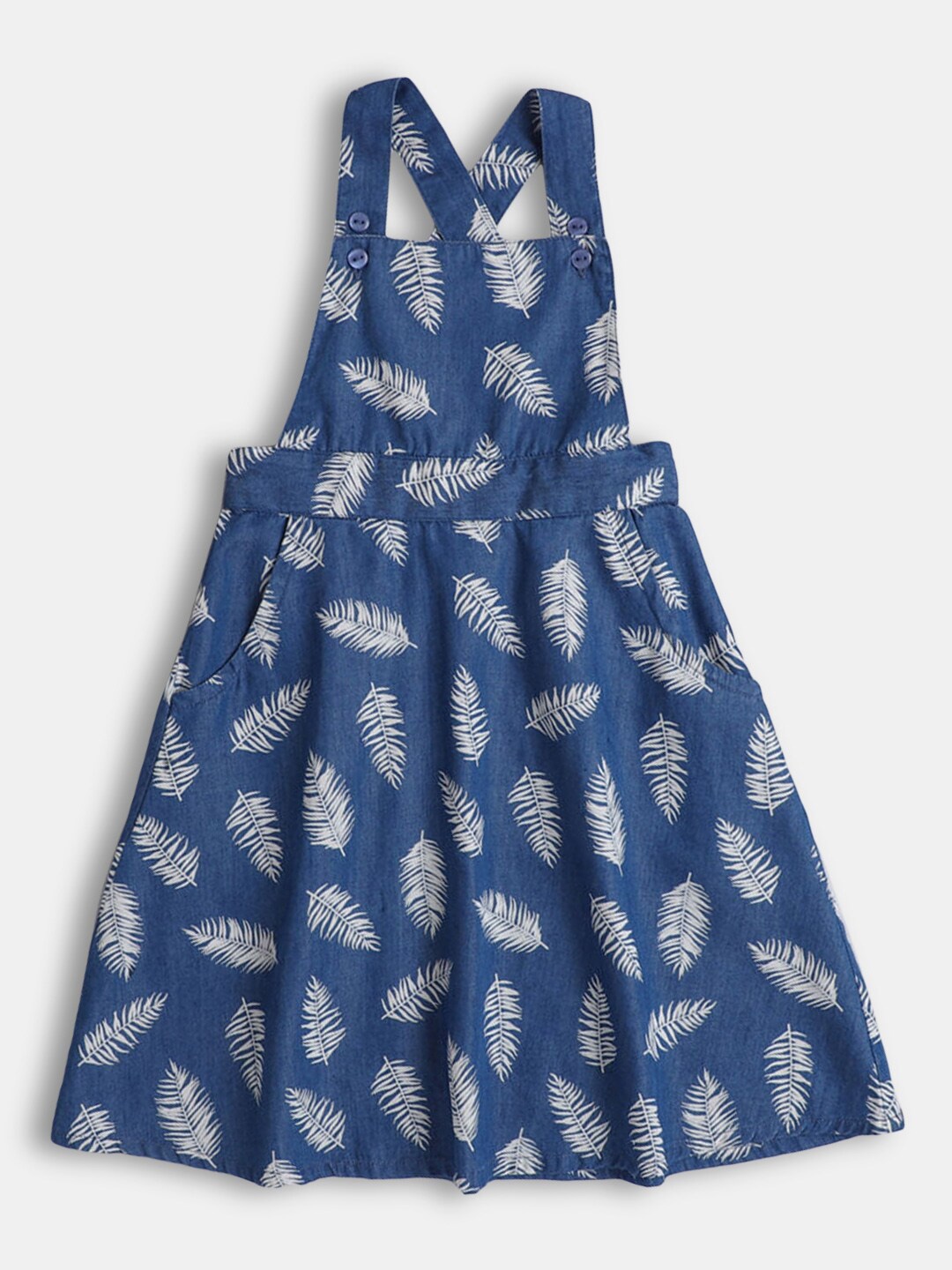 

Hopscotch Girls Blue & Grey Pinafore Dress