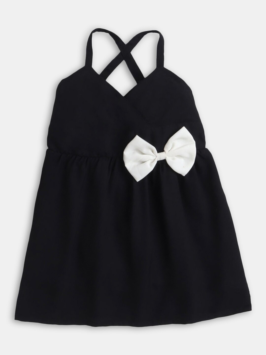 

Hopscotch Girls Black Solid Cotton Dress