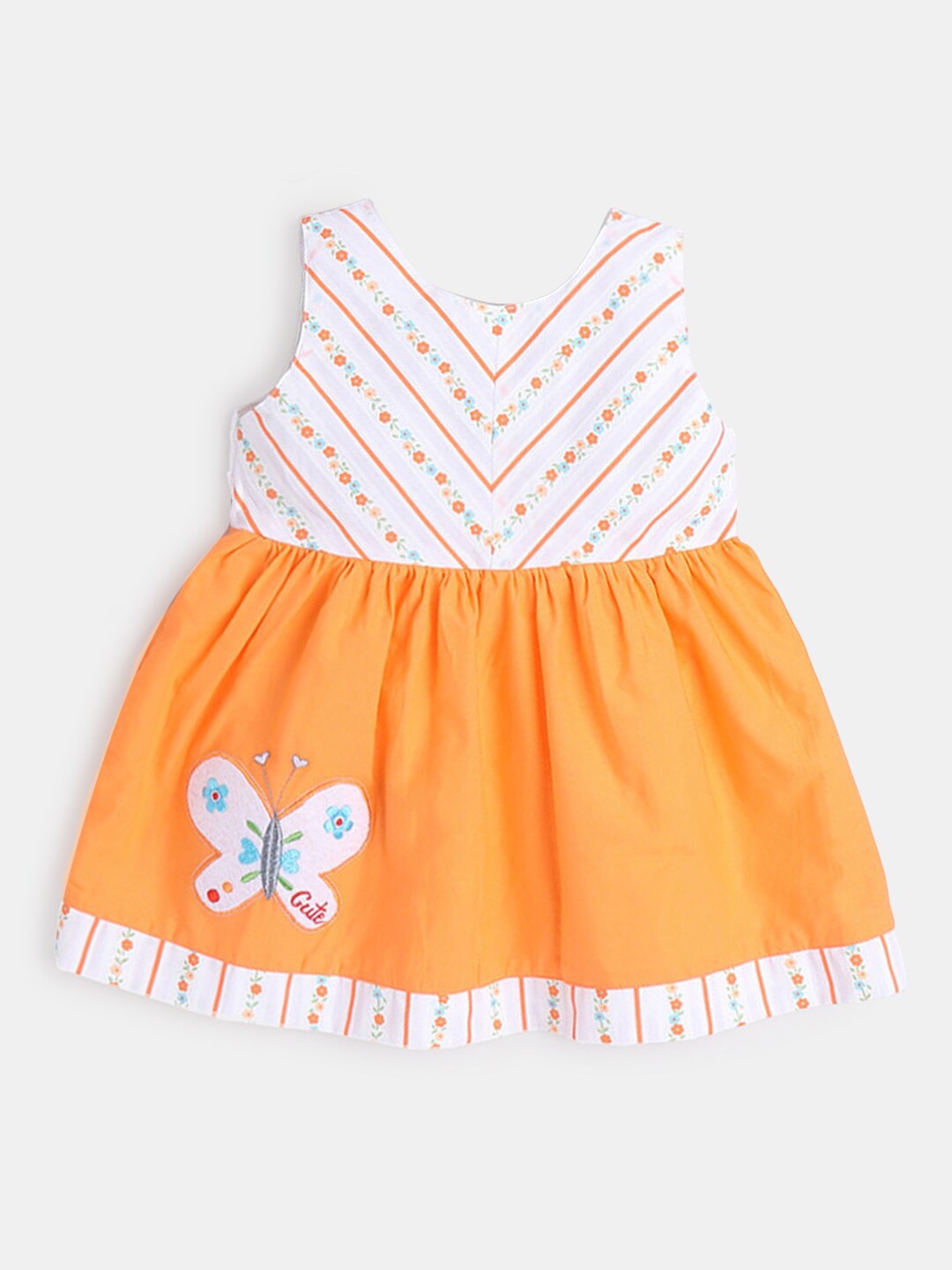 

Hopscotch Girls Orange & White Striped Dress