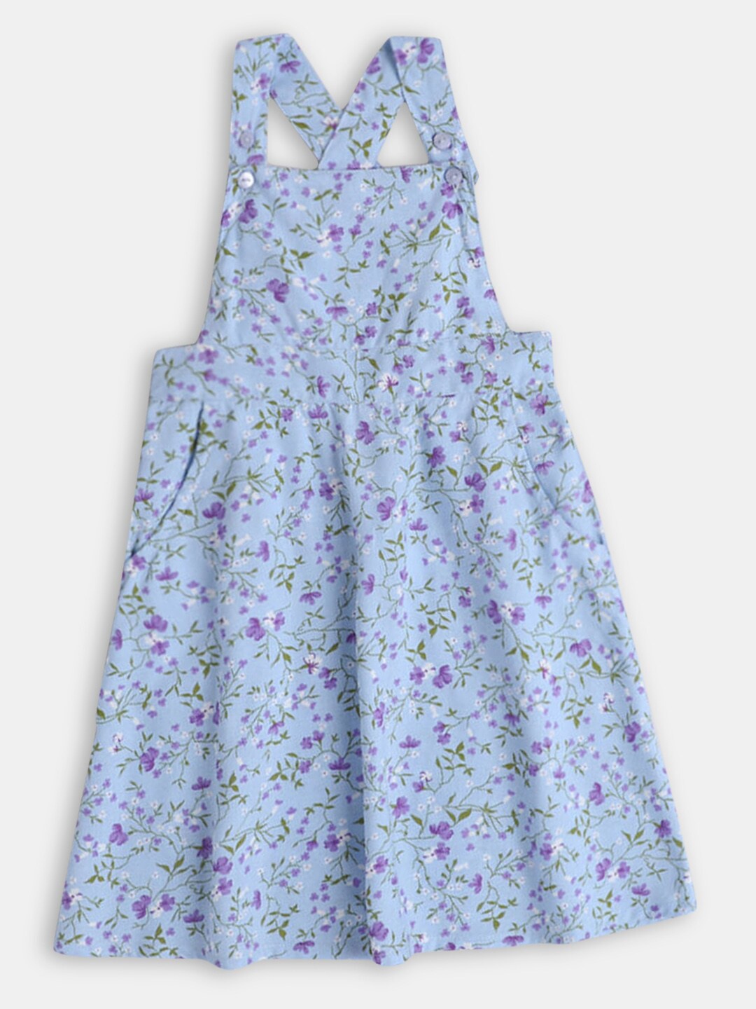 

Hopscotch Girls Blue Floral Pinafore Dress