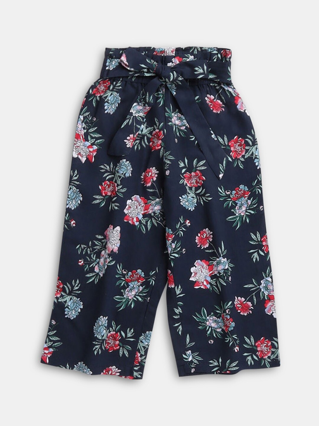 

Hopscotch Girls Navy Blue Floral Printed Culottes Trouser