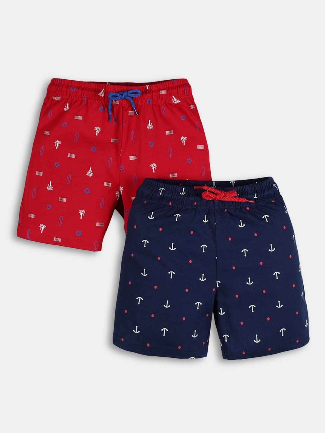 

Hopscotch Boys Black & Red Pack of 2 Conversational Printed Cotton Short