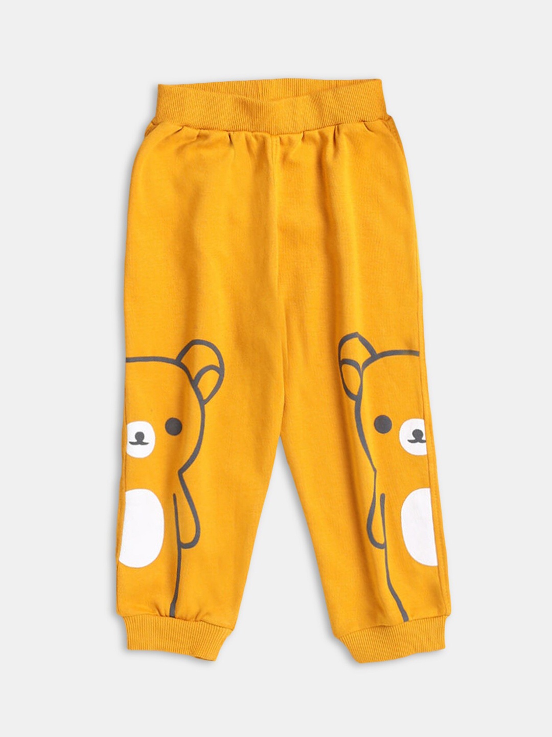 

Hopscotch Infants Boys Yellow Graphic Printed Pure Cotton Jogger