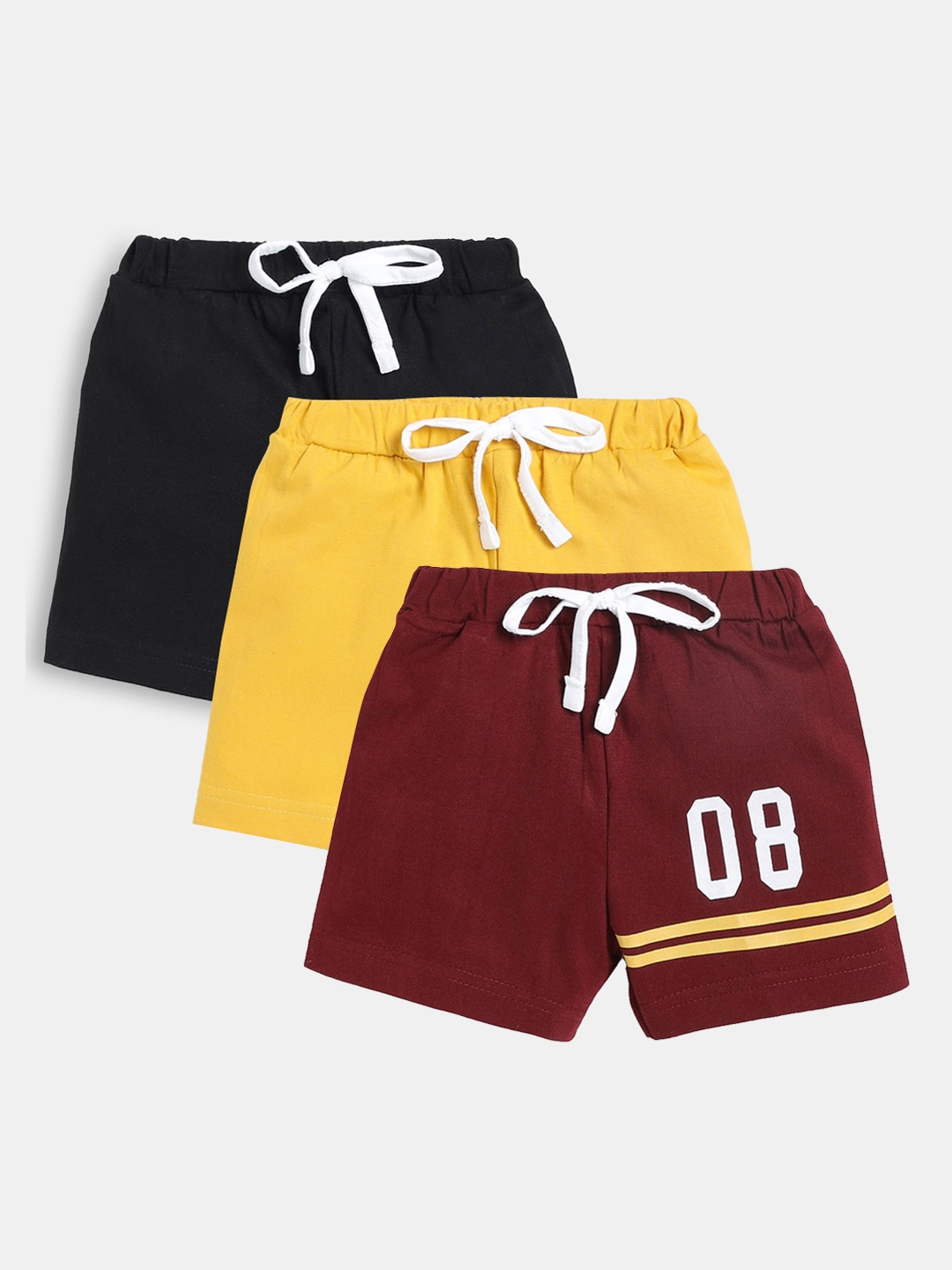 

Hopscotch Infants Boys Black & Yellow Pack of 3 Cotton Short
